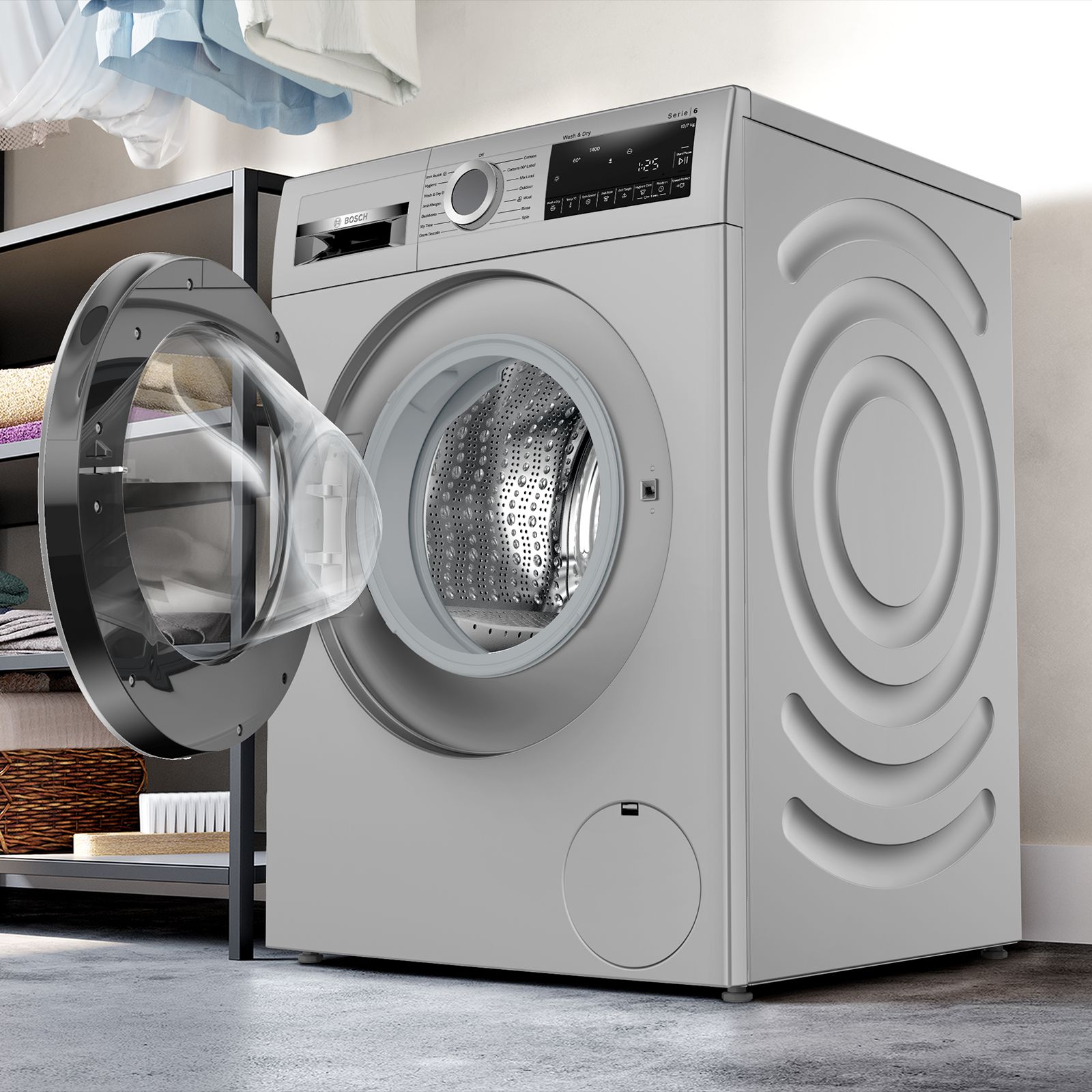 Bosch 12/7 kg Inverter Fully Automatic Front Load Washer Dryer (Series 6, WNA2740SIN, EcoSilence Drive, Silver)_5