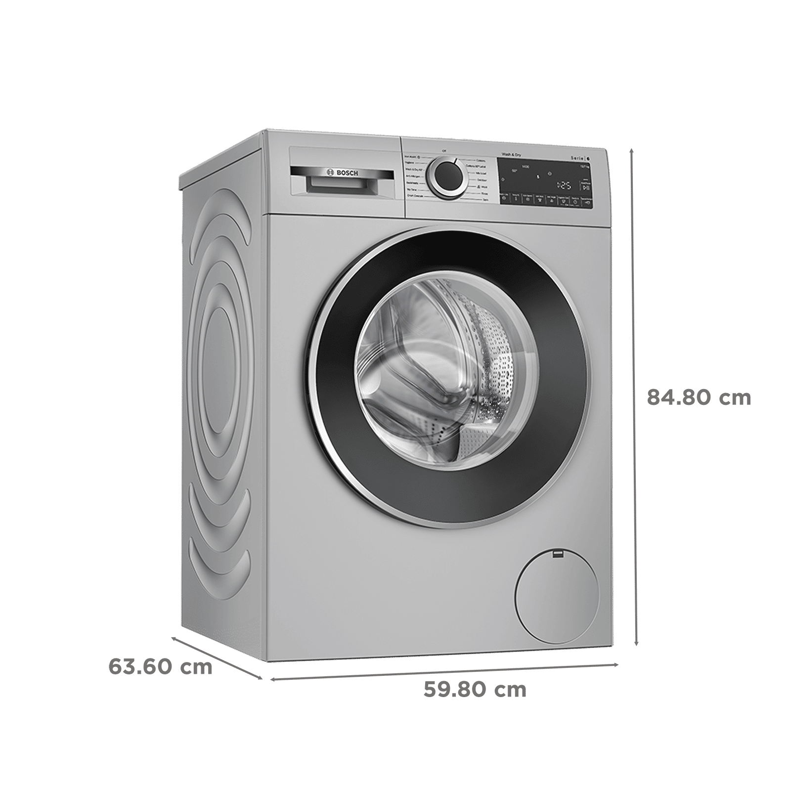 Bosch 12/7 kg Fully Automatic Front Load Washer Dryer (Series 6, WNA2740SIN, EcoSilence Drive, Silver)_3