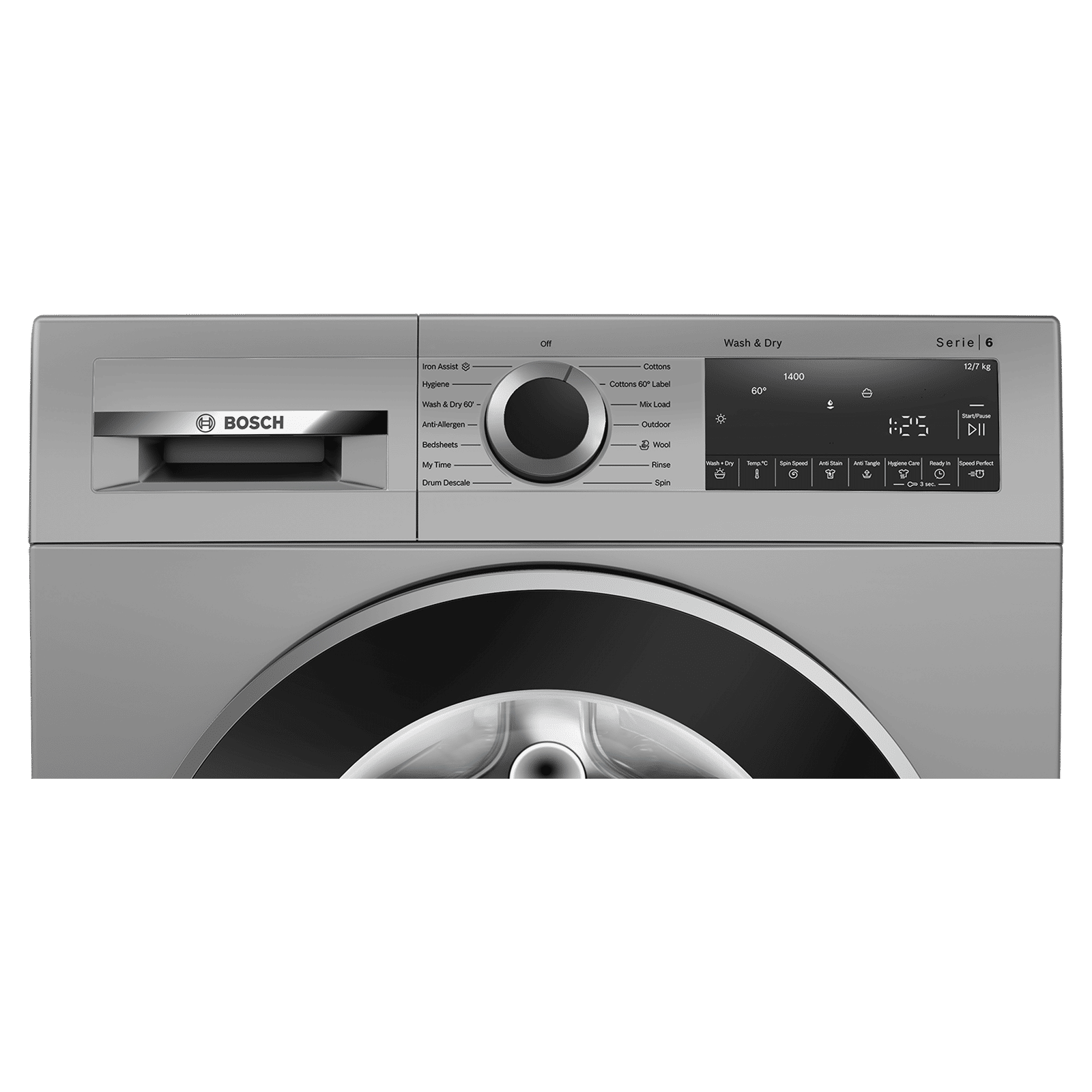 Bosch 12/7 kg Inverter Fully Automatic Front Load Washer Dryer (Series 6, WNA2740SIN, EcoSilence Drive, Silver)_2