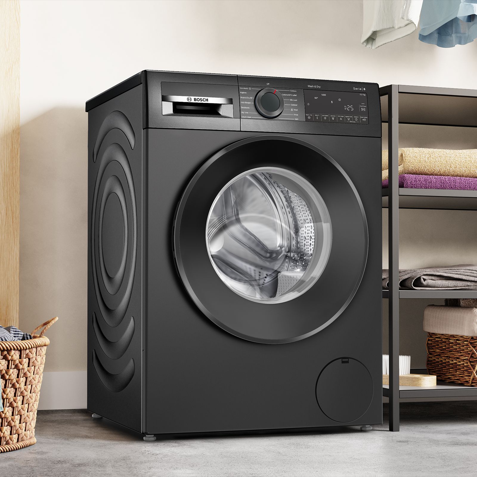 Bosch 12/7 kg Fully Automatic Front Load Washer Dryer (Series 6, WNA2740RIN, EcoSilence Drive, Cast Iron Grey) Bosch 12/7 kg Fully Automatic Front Load Washer Dryer (Series 6, WNA2740RIN, EcoSilence Drive, Cast Iron Grey)_4