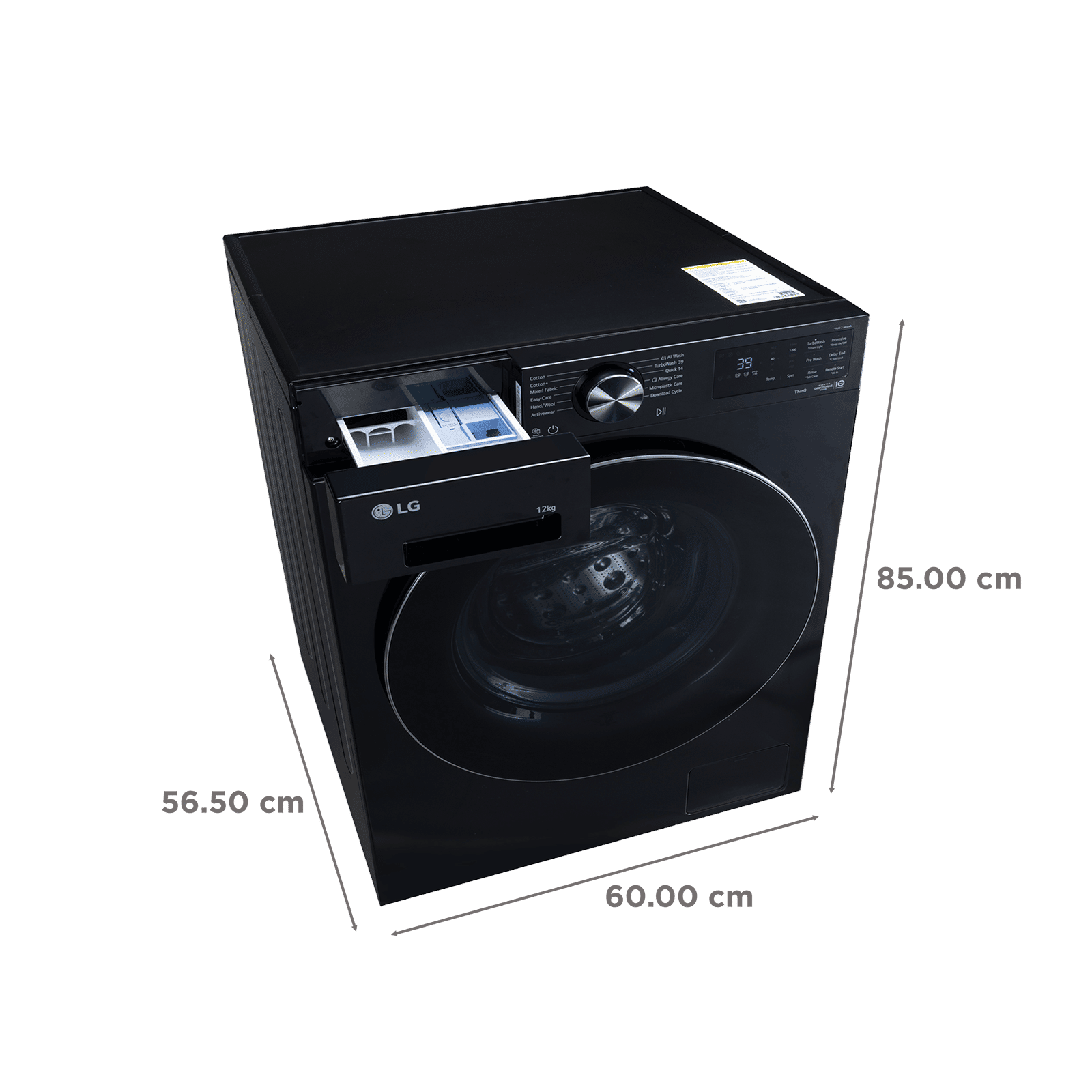 LG 12 kg 5 Star Wi-Fi Inverter Fully Automatic Front Load Washing Machine (GVX, FX1412N5O, ThinQ Technology, Onyx Black)_3