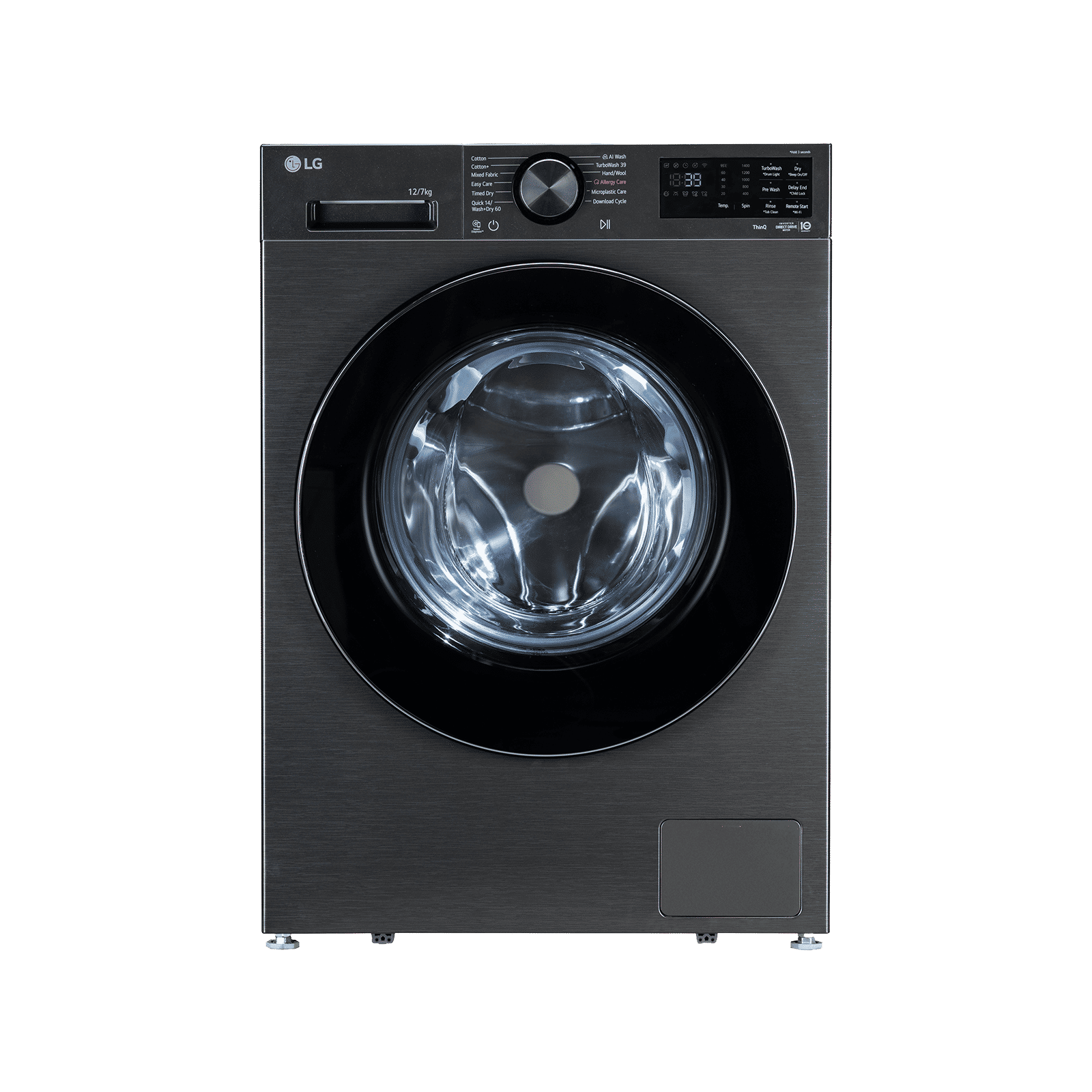 LG 12/7 kg Wi-Fi Inverter Fully Automatic Front Load Washing Machine (GVX, FDX1207N5B, Turbowash 360, Platinum Black) LG 12/7 kg Wi-Fi Inverter Fully Automatic Front Load Washing Machine (GVX, FDX1207N5B, Turbowash 360, Platinum Black)_1