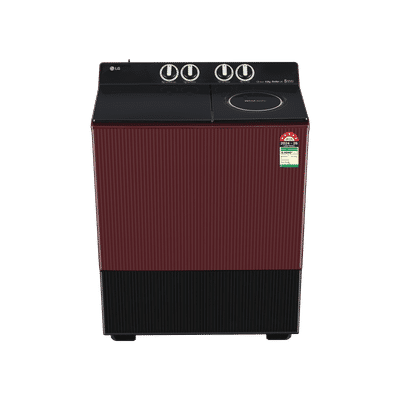 LG 8 kg 5 Star Semi Automatic Washing Machine with Wind Jet Dry (Omega (AX), PX800O3SD2Z, Burgundy)