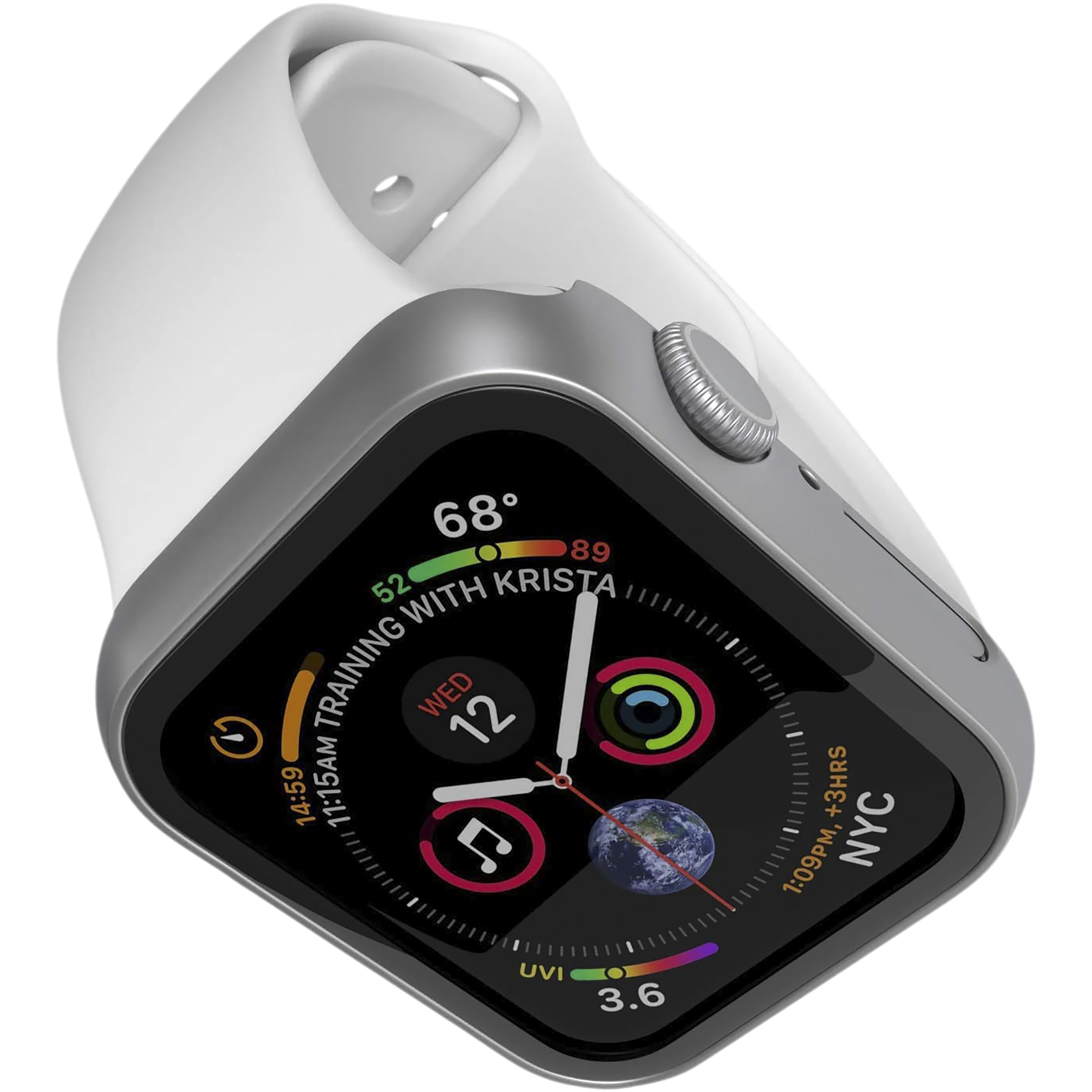 Hyphen DEFENDR TPU Bumper Case for Apple Watch Series SE, 4, 5 & 6 (40mm) (Touch Sensitive Tempered Glass, Silver)_9
