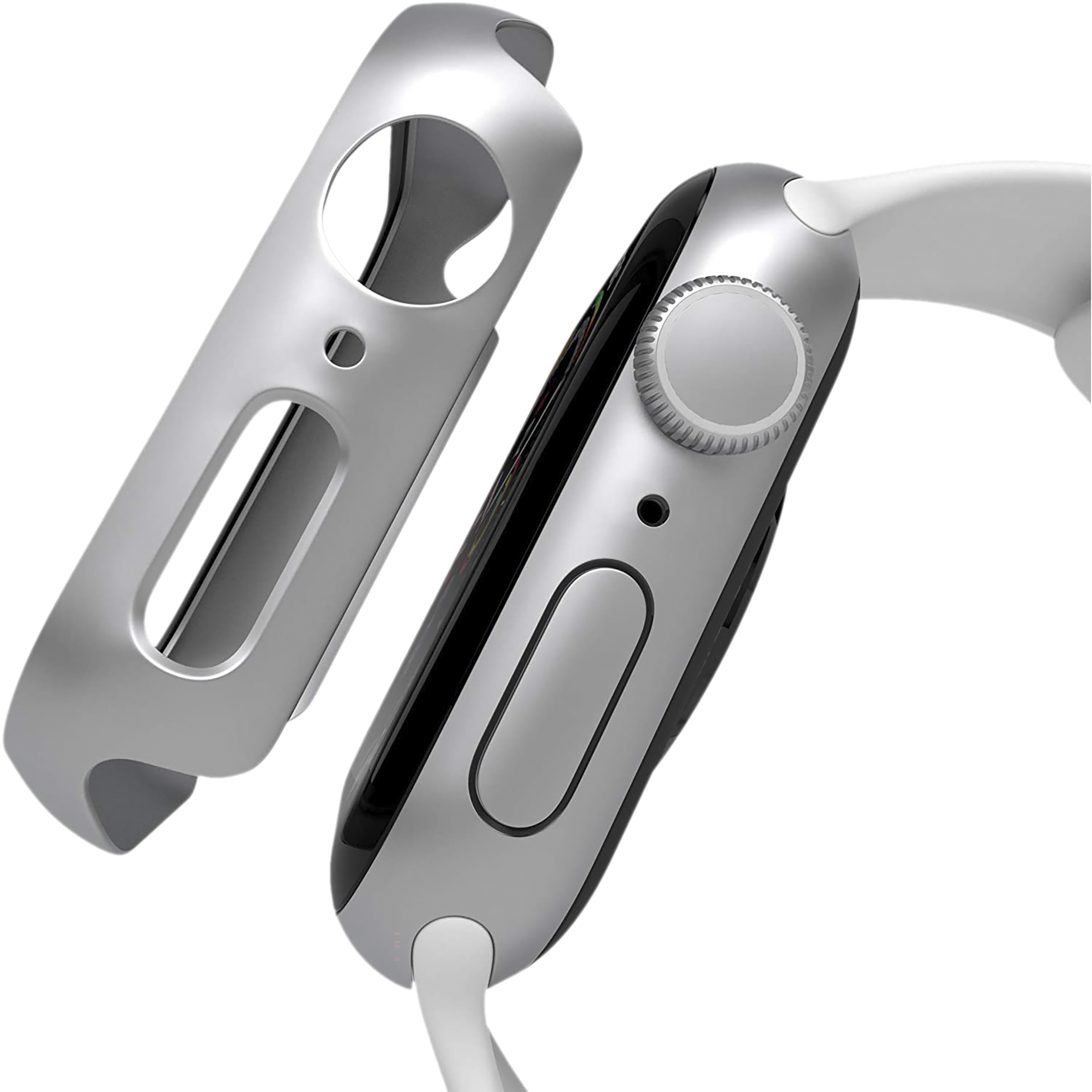 Hyphen DEFENDR TPU Bumper Case for Apple Watch Series SE, 4, 5 & 6 (40mm) (Touch Sensitive Tempered Glass, Silver)_10