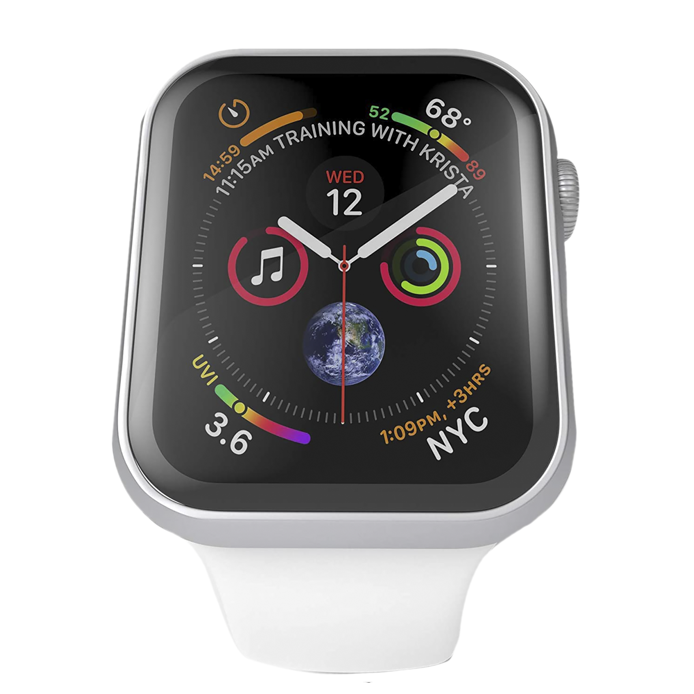 Hyphen DEFENDR TPU Bumper Case for Apple Watch Series SE, 4, 5 & 6 (40mm) (Touch Sensitive Tempered Glass, Silver)_11