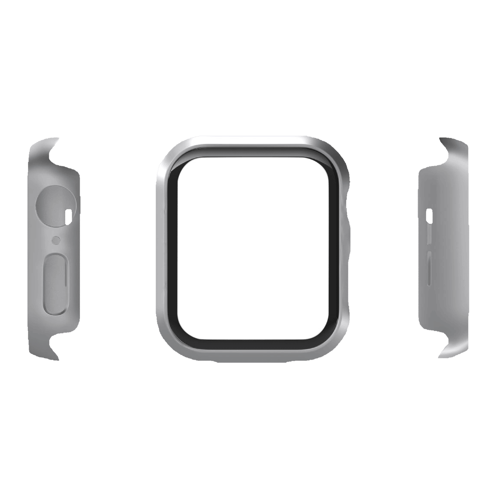 Hyphen DEFENDR TPU Bumper Case for Apple Watch Series SE, 4, 5 & 6 (40mm) (Touch Sensitive Tempered Glass, Silver)_3
