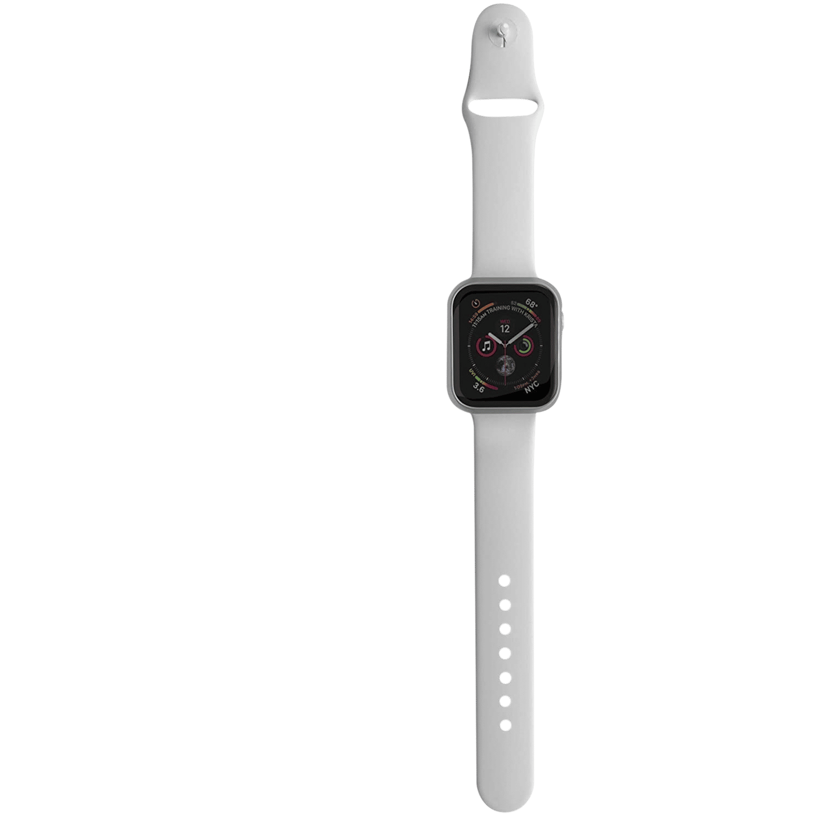 Hyphen DEFENDR TPU Bumper Case for Apple Watch Series SE, 4, 5 & 6 (40mm) (Touch Sensitive Tempered Glass, Silver)_7