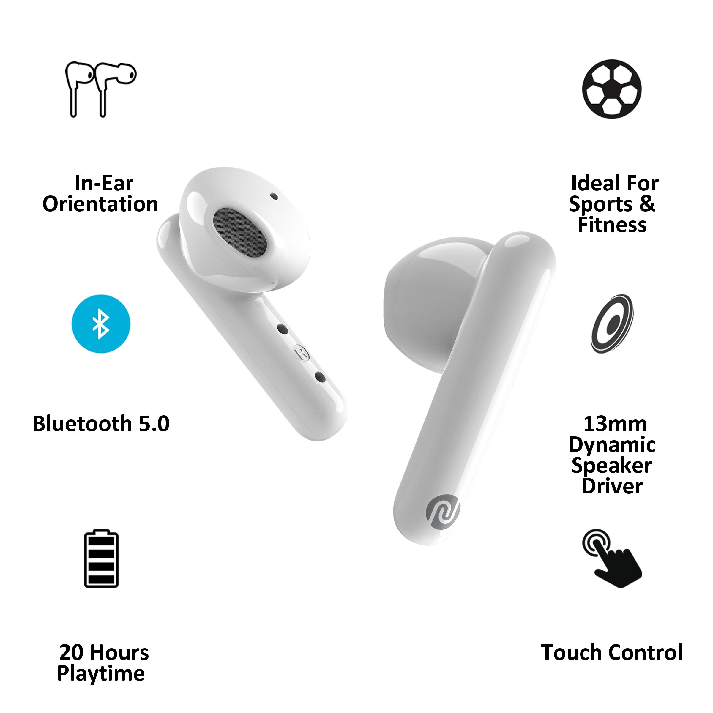 noise Air Buds In-Ear Truly Wireless Earbuds with Mic (Bluetooth 5.0, 20-Hour Playtime, White)_6