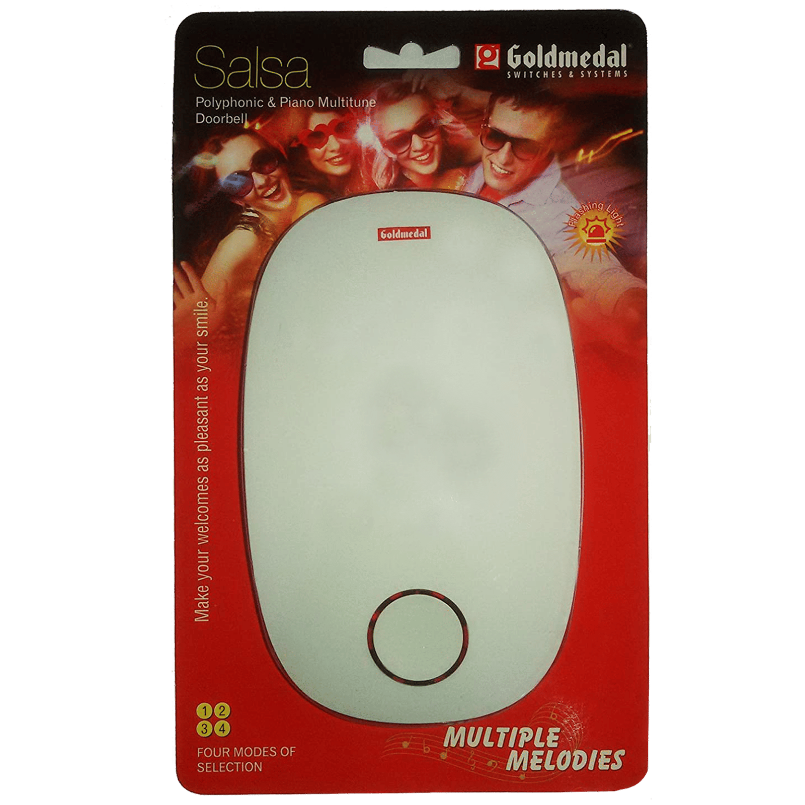 Goldmedal Salsa Door Bell (Polyphonic Tunes, 204083, White/Red) Goldmedal Salsa Door Bell (Polyphonic Tunes, 204083, White/Red)_6