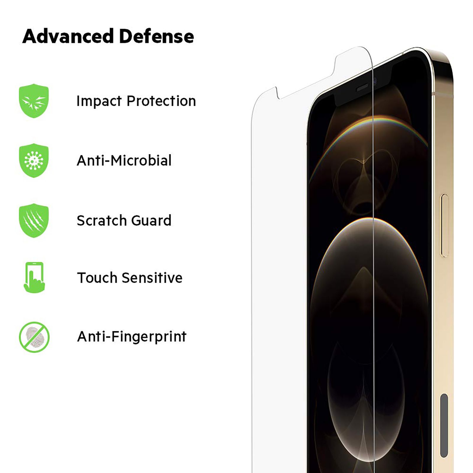 belkin Tempered Glass for Apple iPhone 12 Pro Max (Anti Microbial Coating)_6