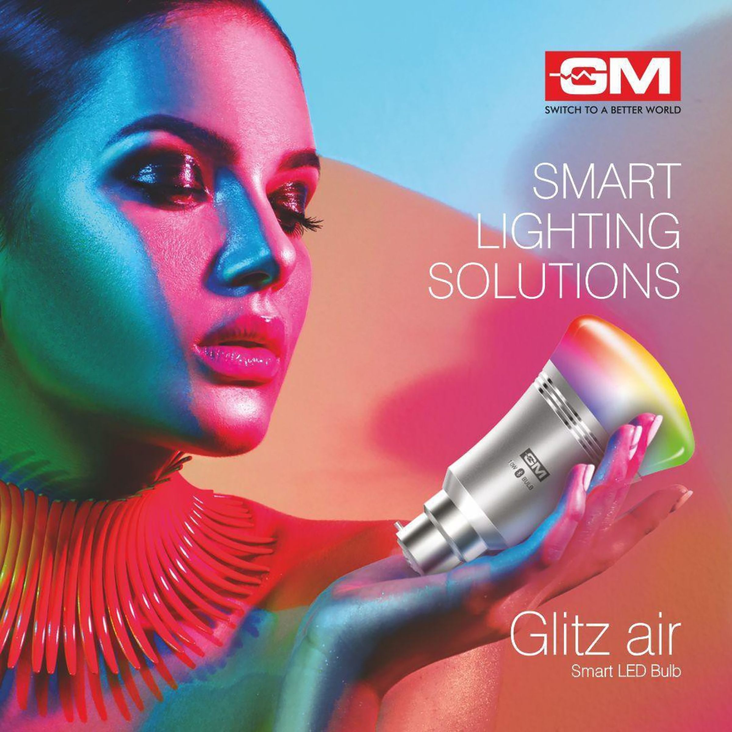 GM Glitz Air 10 Watts LED Smart Bulb (Color Changing App Controlled Bluetooth, GBZ-10-RGBWW-NA, Multicolor/Silver) GM Glitz Air 10 Watts LED Smart Bulb (Color Changing App Controlled Bluetooth, GBZ-10-RGBWW-NA, Multicolor/Silver)_3