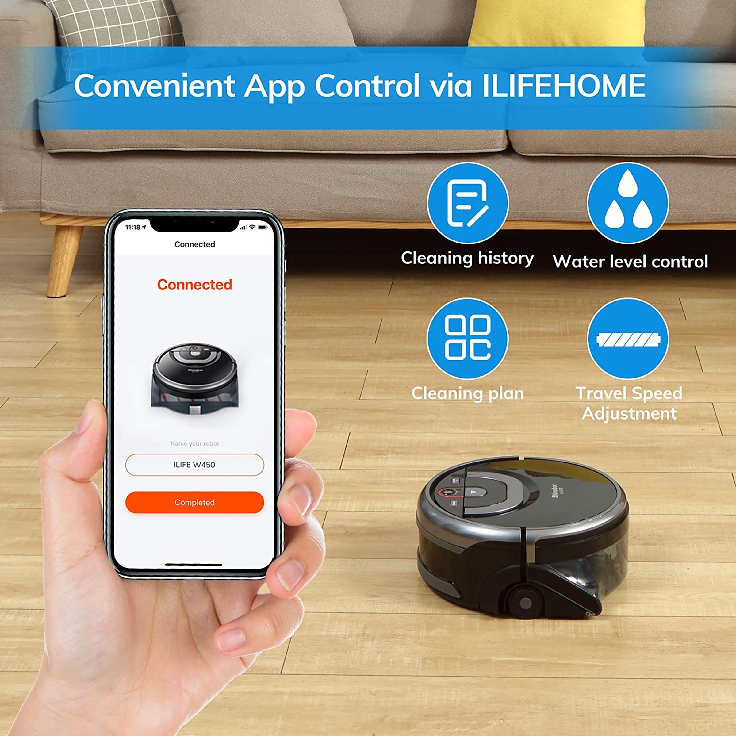 ILIFE Robotic Vacuum Cleaner (W450, Black) ILIFE Robotic Vacuum Cleaner (W450, Black)_6