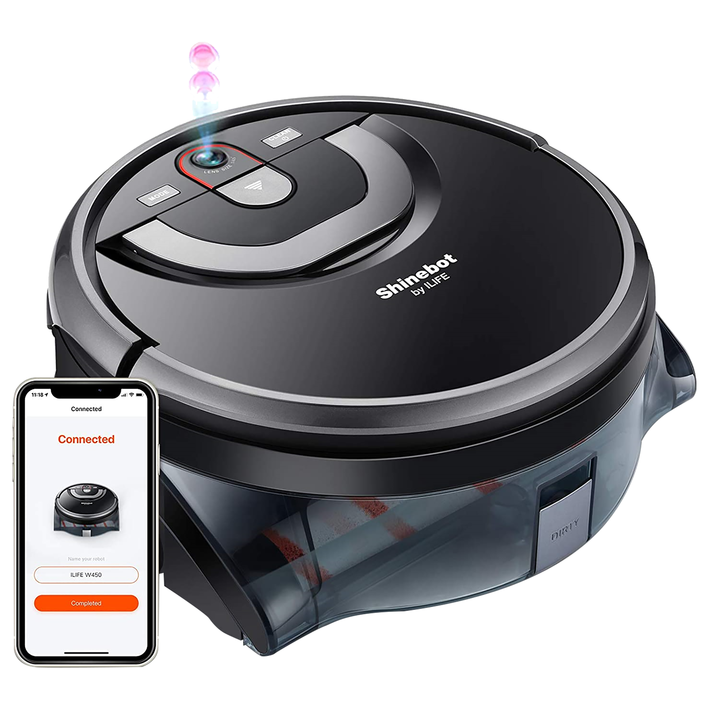 ILIFE Robotic Vacuum Cleaner (W450, Black) ILIFE Robotic Vacuum Cleaner (W450, Black)_1