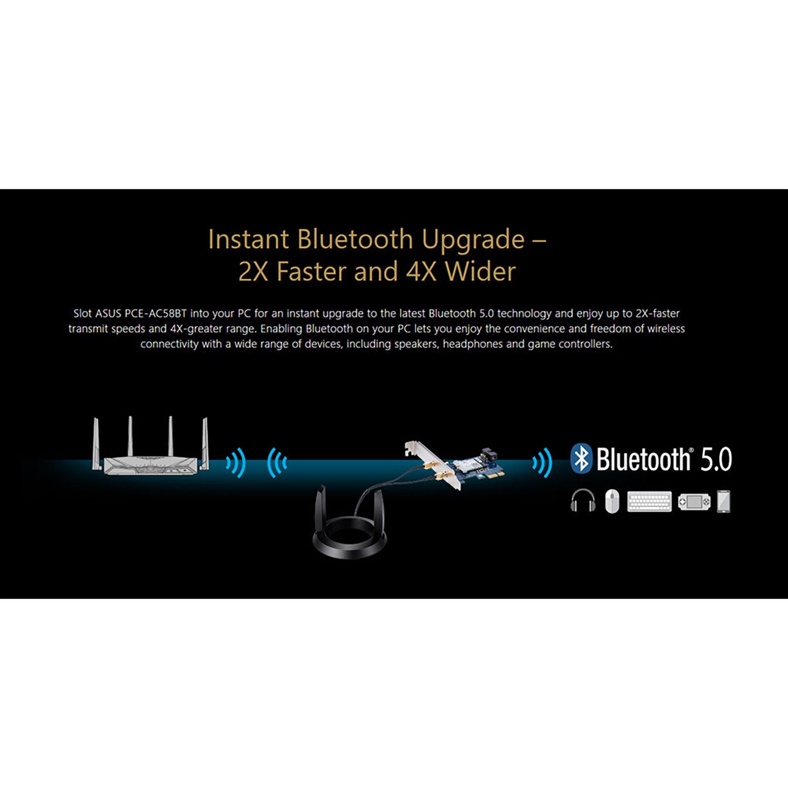 Asus PCE-AC58BT Dual Band Network Adapter (2 Antennas, MU-MIMO Technology, Black) Asus PCE-AC58BT Dual Band Network Adapter (2 Antennas, MU-MIMO Technology, Black)_5