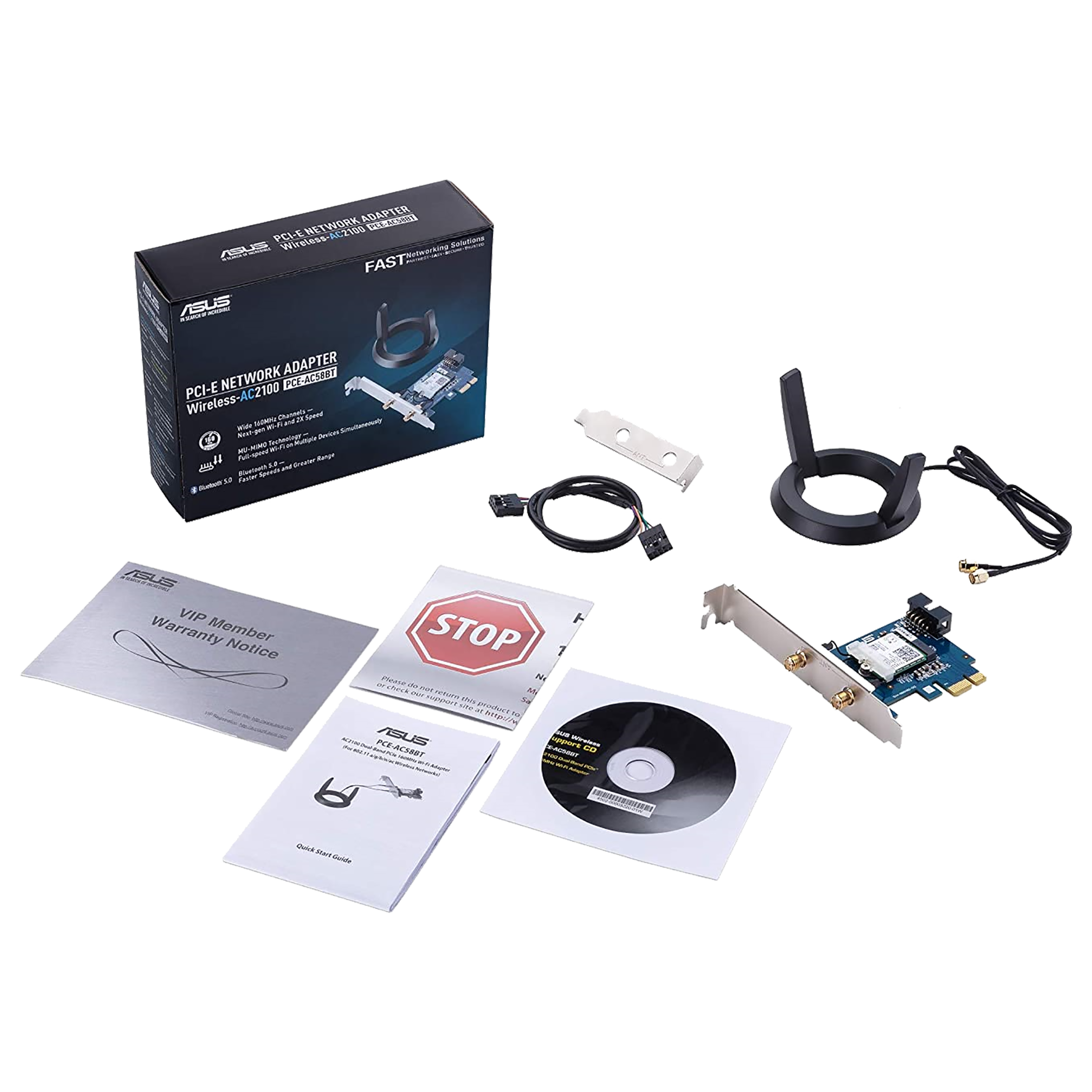 Asus PCE-AC58BT Dual Band Network Adapter (2 Antennas, MU-MIMO Technology, Black) Asus PCE-AC58BT Dual Band Network Adapter (2 Antennas, MU-MIMO Technology, Black)_6