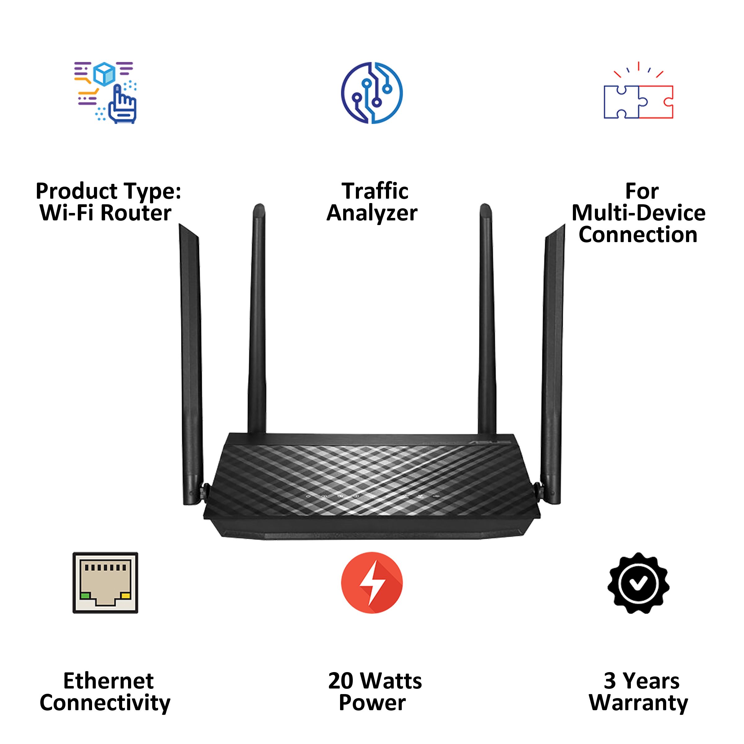 Asus RT-AC59U V2 Dual Band Wi-Fi 5 Router (4 Antennas, 4 LAN Ports, MU-MIMO, Black)_5