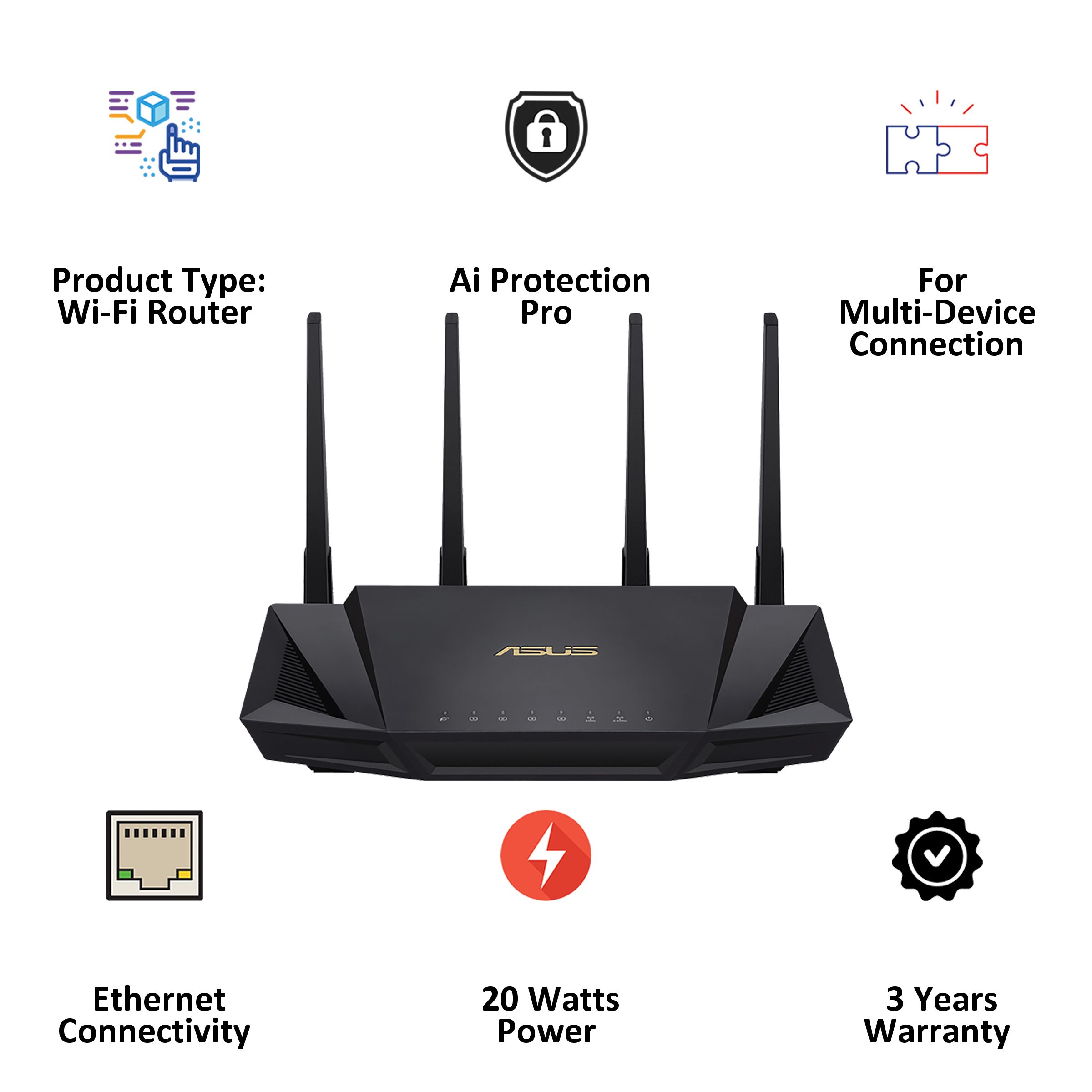 Asus RT-AX3000 Dual Band Wi-Fi 6 Router (4 Antennas, 4 LAN Ports, MU-MIMO and OFDMA, Black)_5