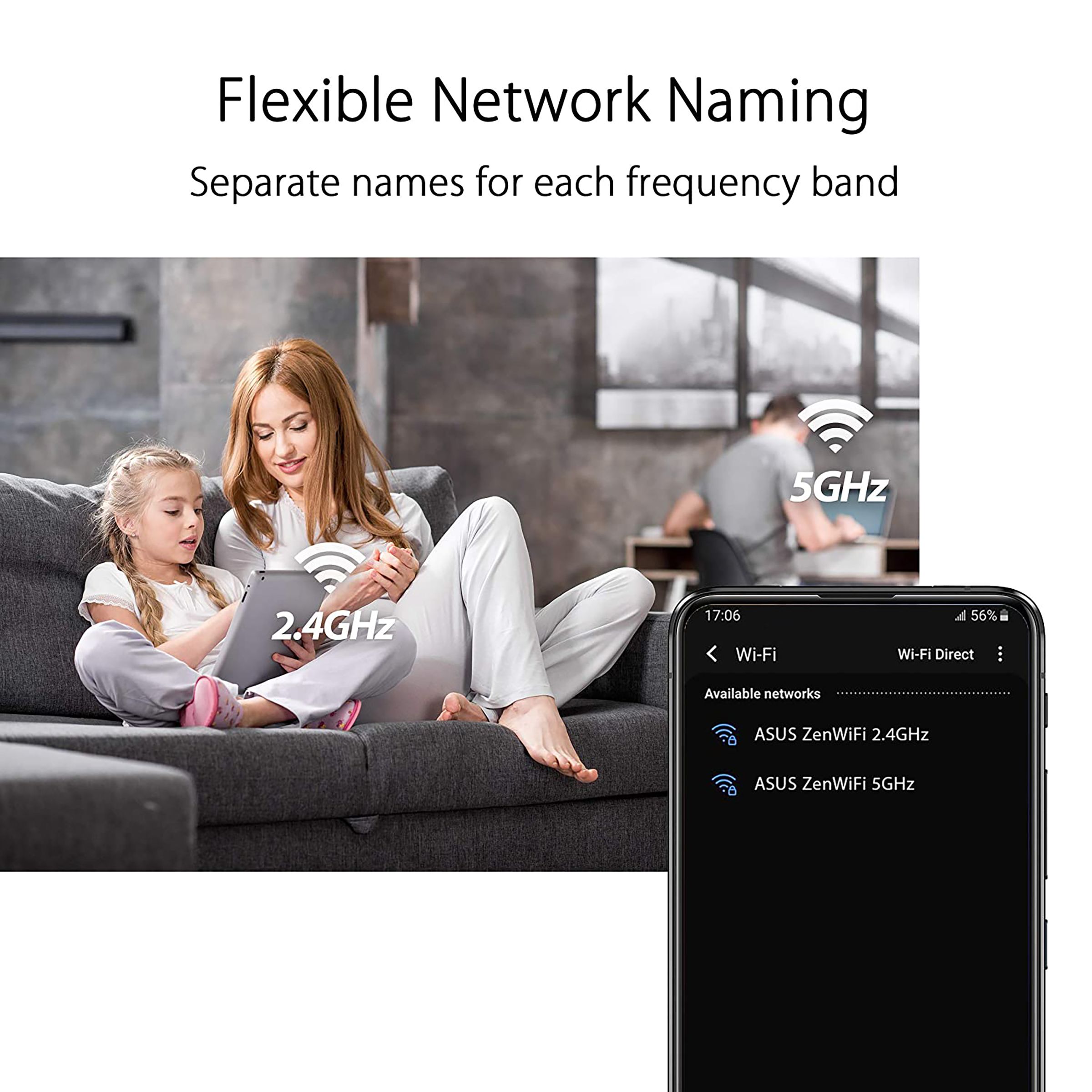 ASUS Dual Band Pack of 2 WiFi Home Mesh System (Ai Protection, ZenWi-Fi AX Mini XD4, Black)_4