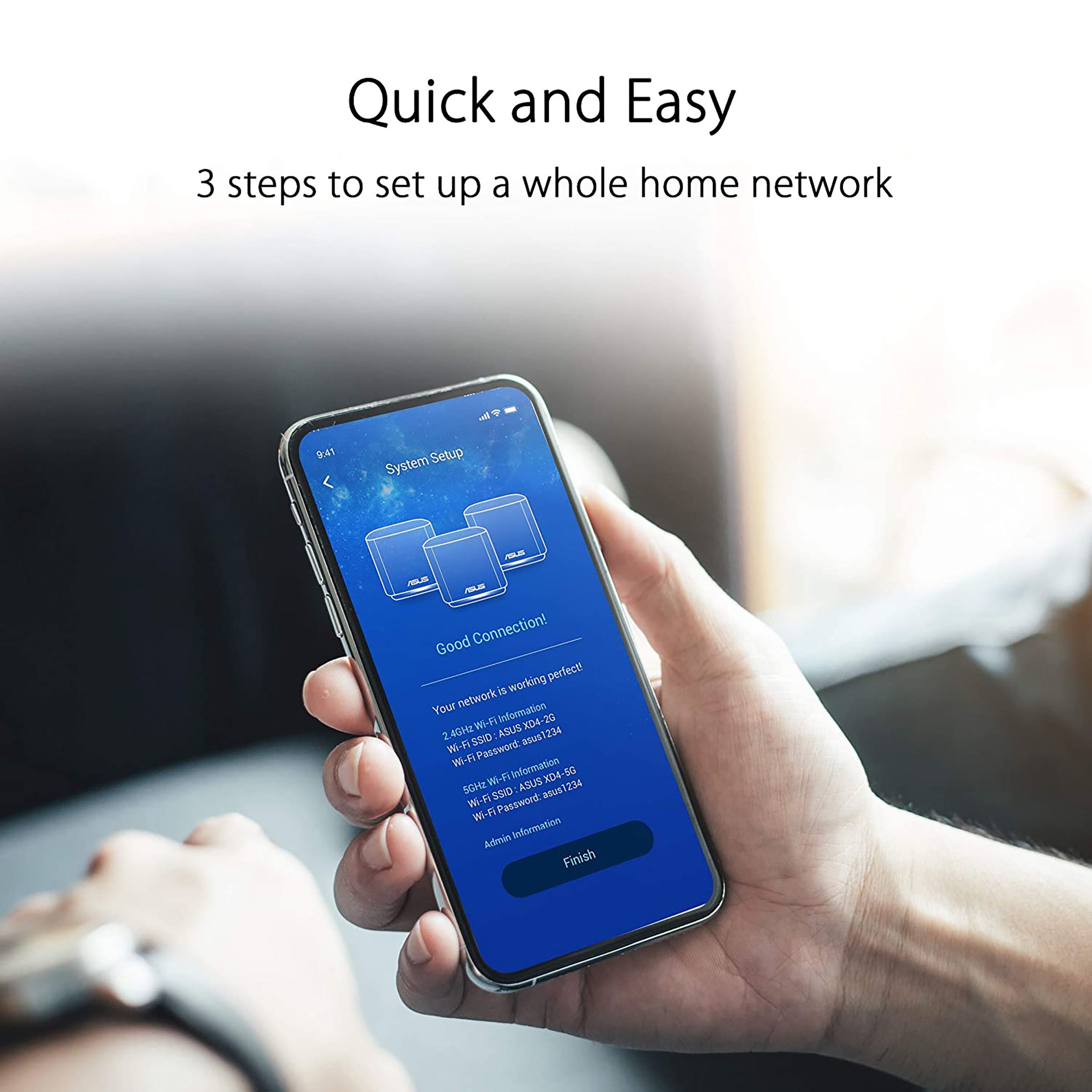 ASUS Dual Band Pack of 2 WiFi Home Mesh System (Ai Protection, ZenWi-Fi AX Mini XD4, Black)_5