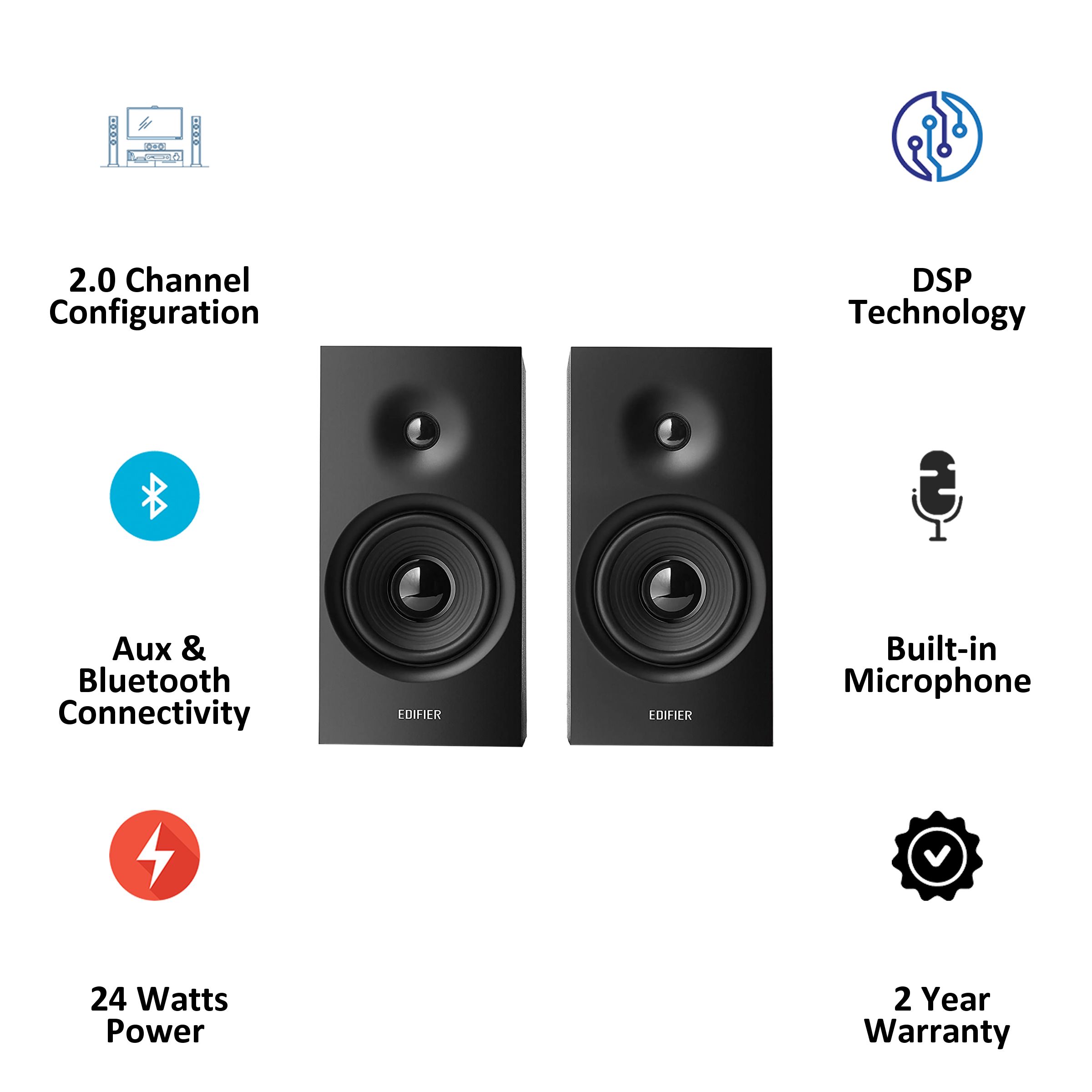 EDIFIER Active 24W Multimedia Speaker (DSP Technology, 2.0 Channel, Black) EDIFIER Active 24W Multimedia Speaker (DSP Technology, 2.0 Channel, Black)_3