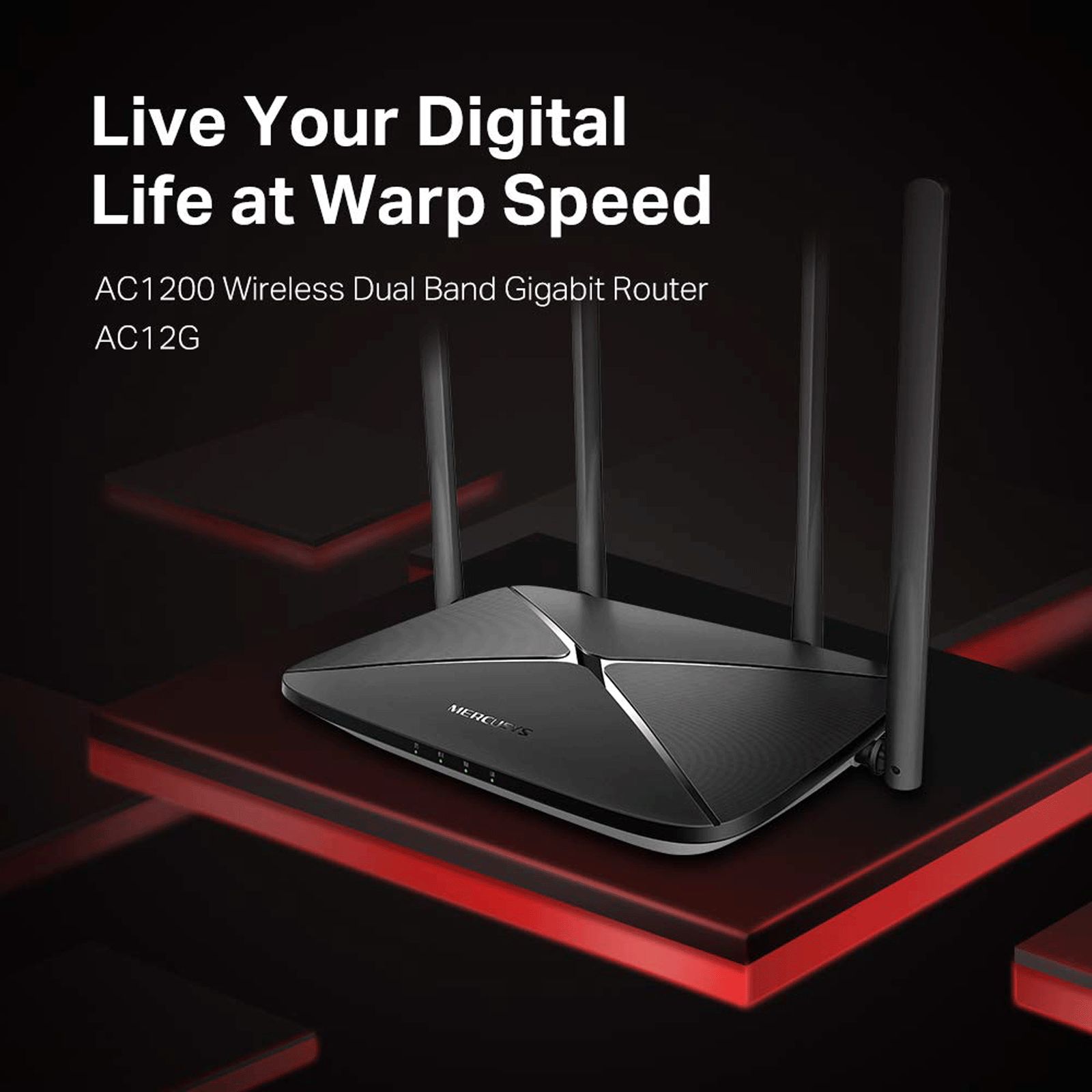 MERCUSYS AC Dual Band Wi-Fi 5 Router (4 Antennas, 3 LAN Ports, SU-MIMO, MU-MIMO, Black)_5