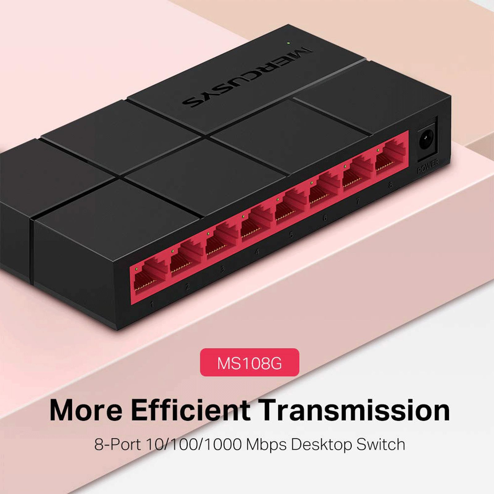 MERCUSYS 8 Ports Switch/Plug (Green Ethernet Technology, MS108G, Black)_7