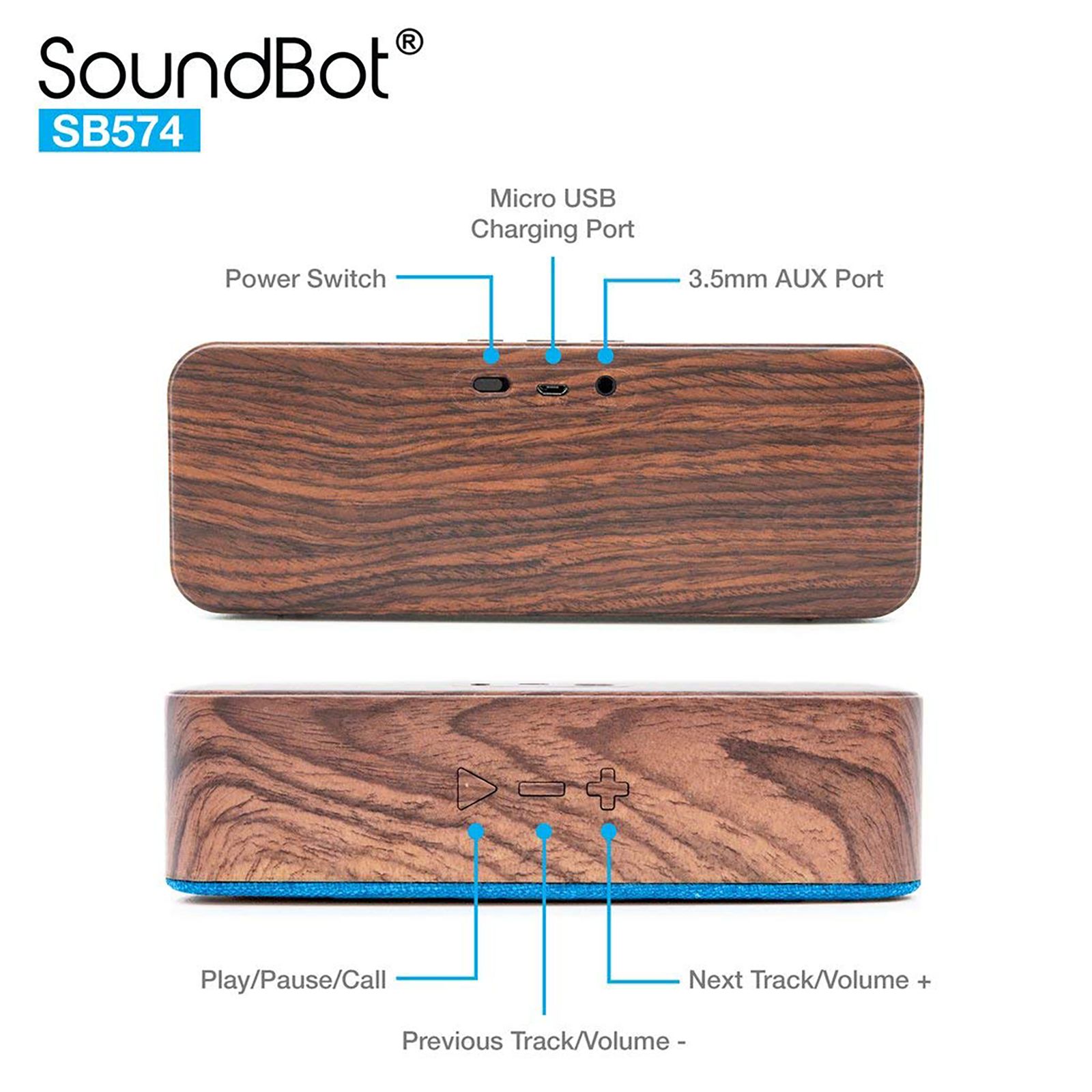 SoundBot 6W Portable Bluetooth Speaker (Water Resistant, Crystal Clear HD Sound, Mono Channel, Blue) SoundBot 6W Portable Bluetooth Speaker (Water Resistant, Crystal Clear HD Sound, Mono Channel, Blue)_5