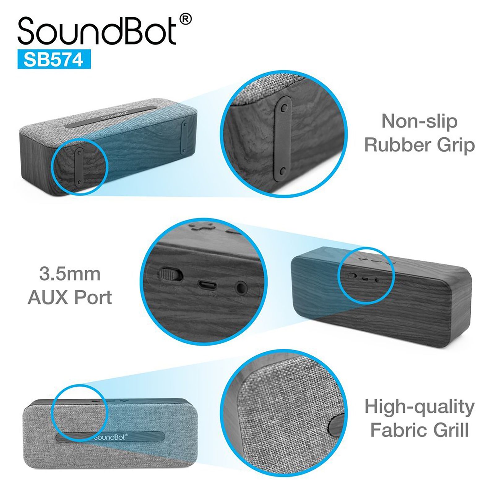SoundBot 6W Portable Bluetooth Speaker (Water Resistant, Crystal Clear HD Sound, Mono Channel, Blue) SoundBot 6W Portable Bluetooth Speaker (Water Resistant, Crystal Clear HD Sound, Mono Channel, Blue)_6