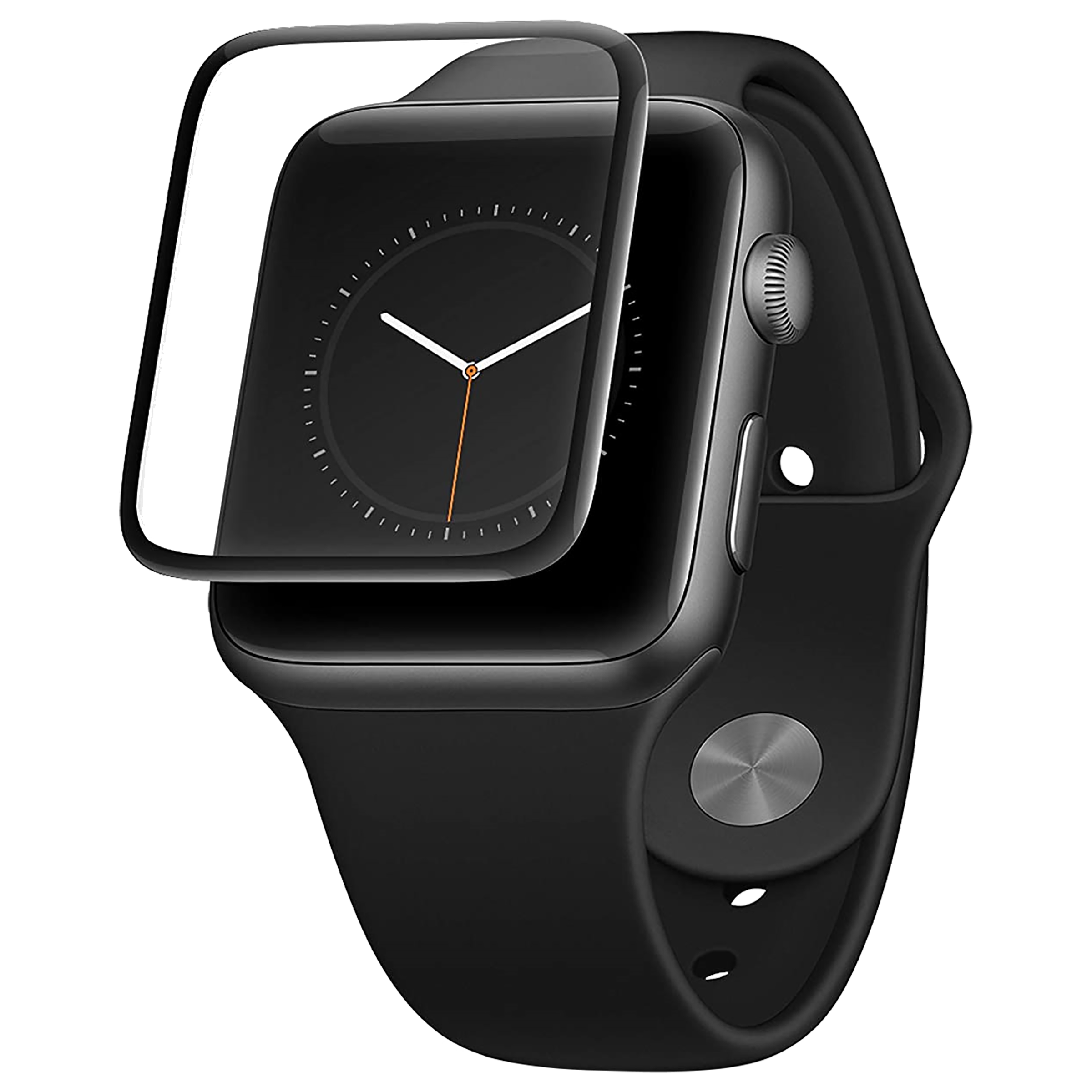 AT&T AWTG-42 Tempered Glass Screen Guard For Apple Watch Series 1/2/3 - 42mm (Dust And Fingerprint Resistant, Black)_1
