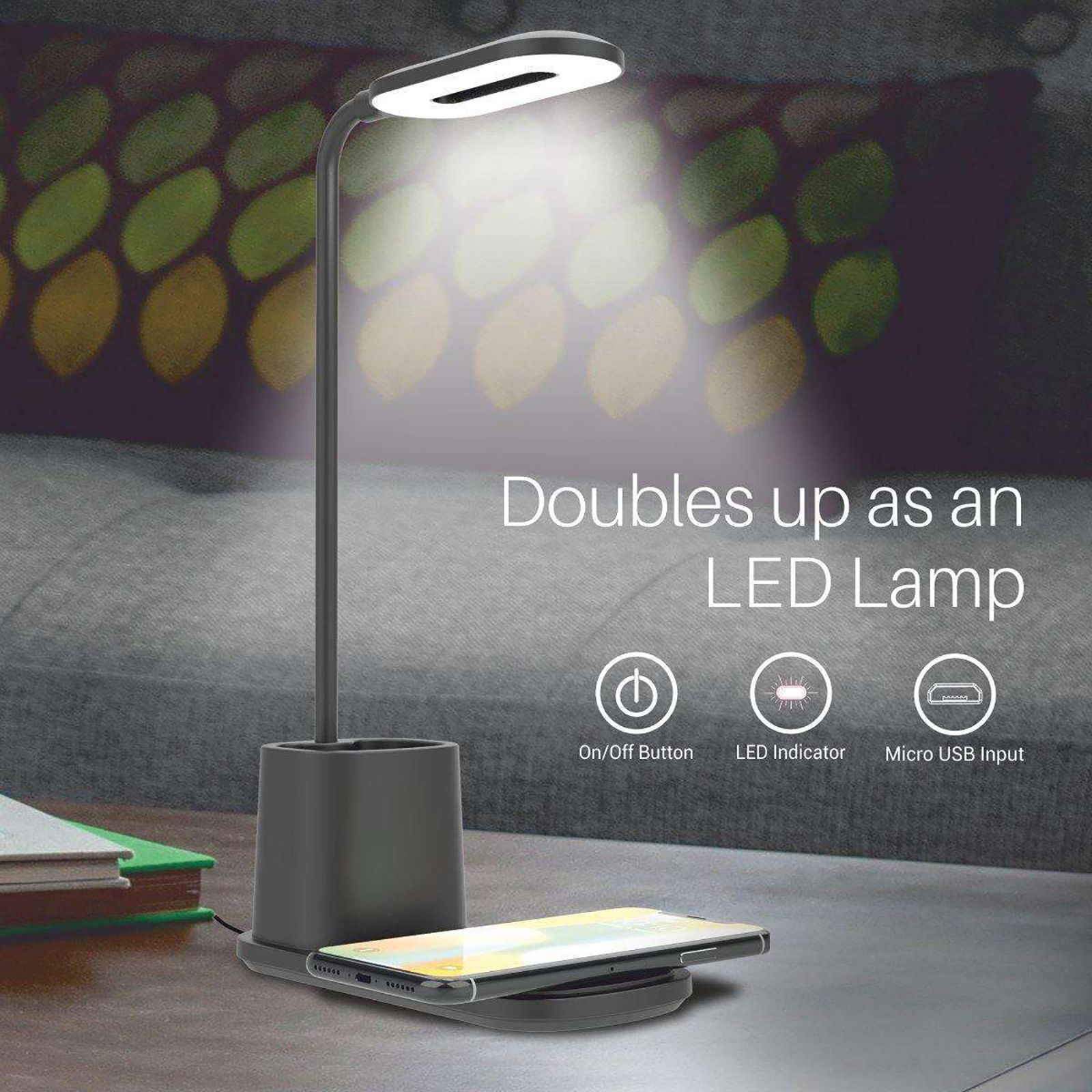 PORTRONICS Brillo II 10 Watts Table Lamp (Wireless Charging, POR 1178, Black) PORTRONICS Brillo II 10 Watts Table Lamp (Wireless Charging, POR 1178, Black)_6
