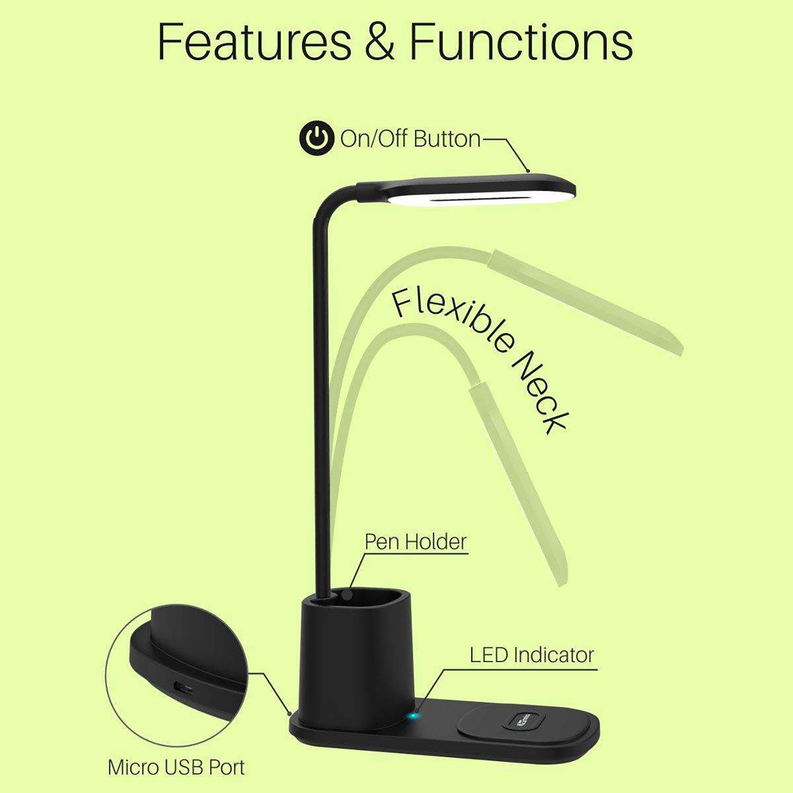 PORTRONICS Brillo II 10 Watts Table Lamp (Wireless Charging, POR 1178, Black) PORTRONICS Brillo II 10 Watts Table Lamp (Wireless Charging, POR 1178, Black)_7