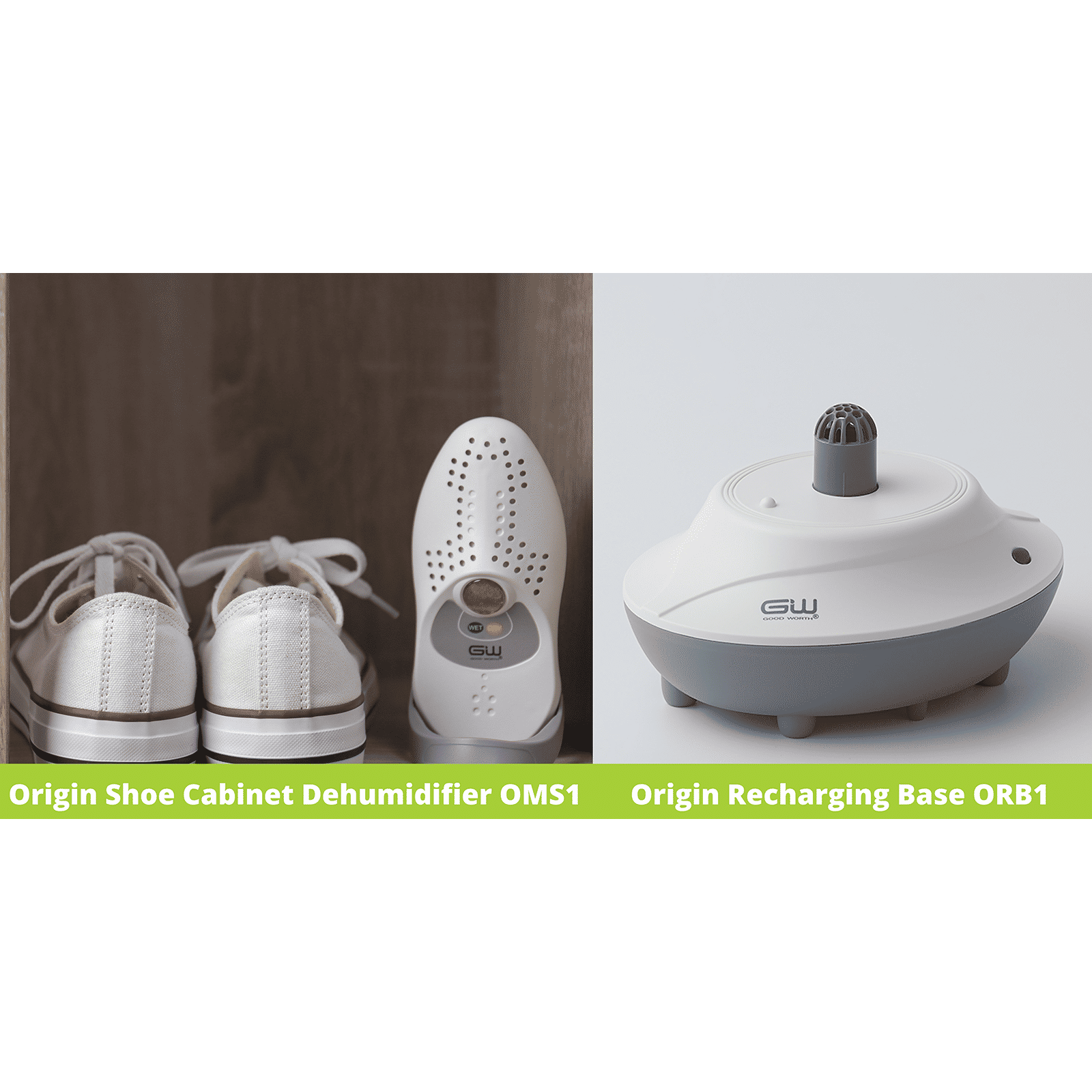 Origin OMS1 Shoe Rack Dehumidifier with Recharging Base (Compact & Cute Design, White)_4