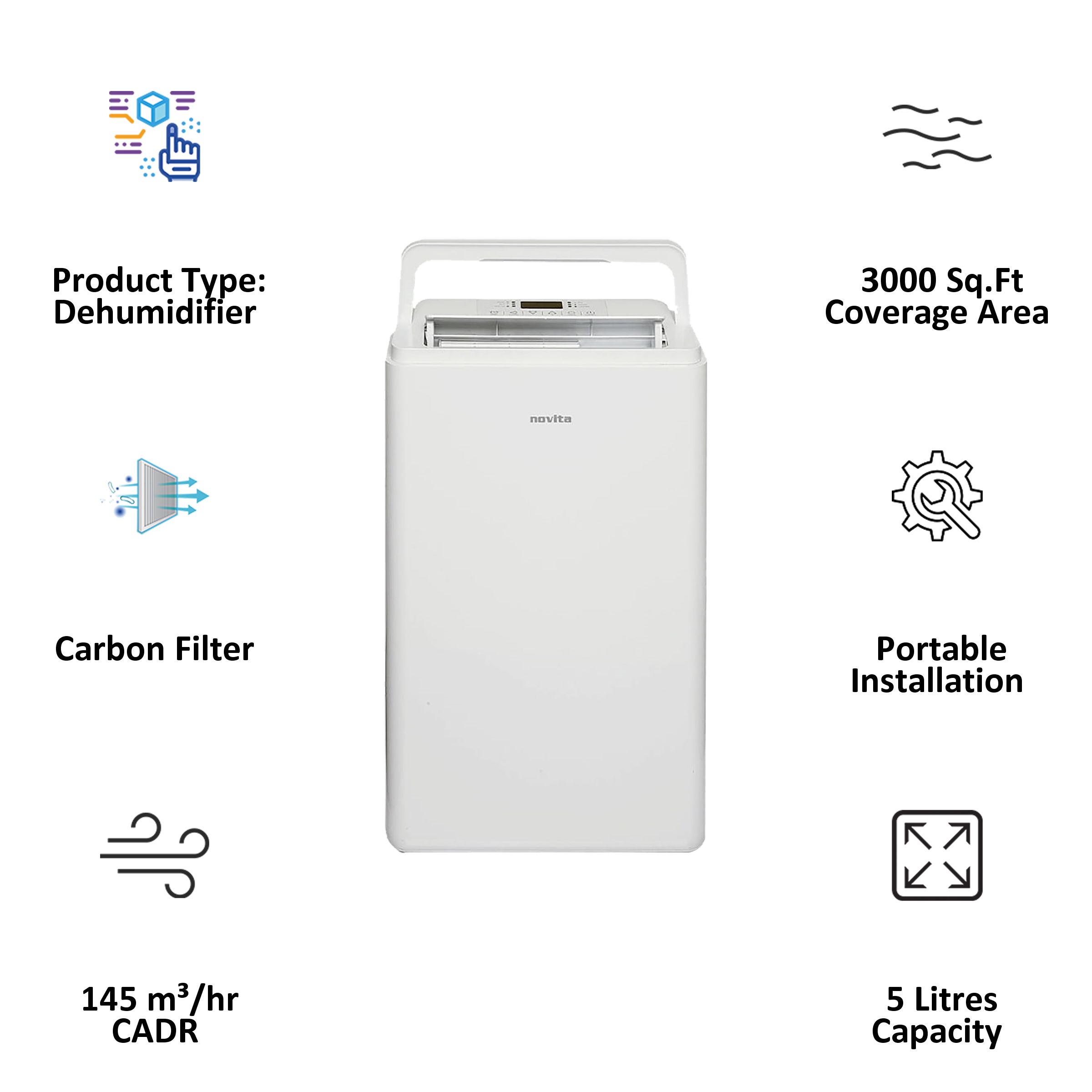 Origin Novita Dehumidifier (Semi Air Purifier, ND 25, White)_3