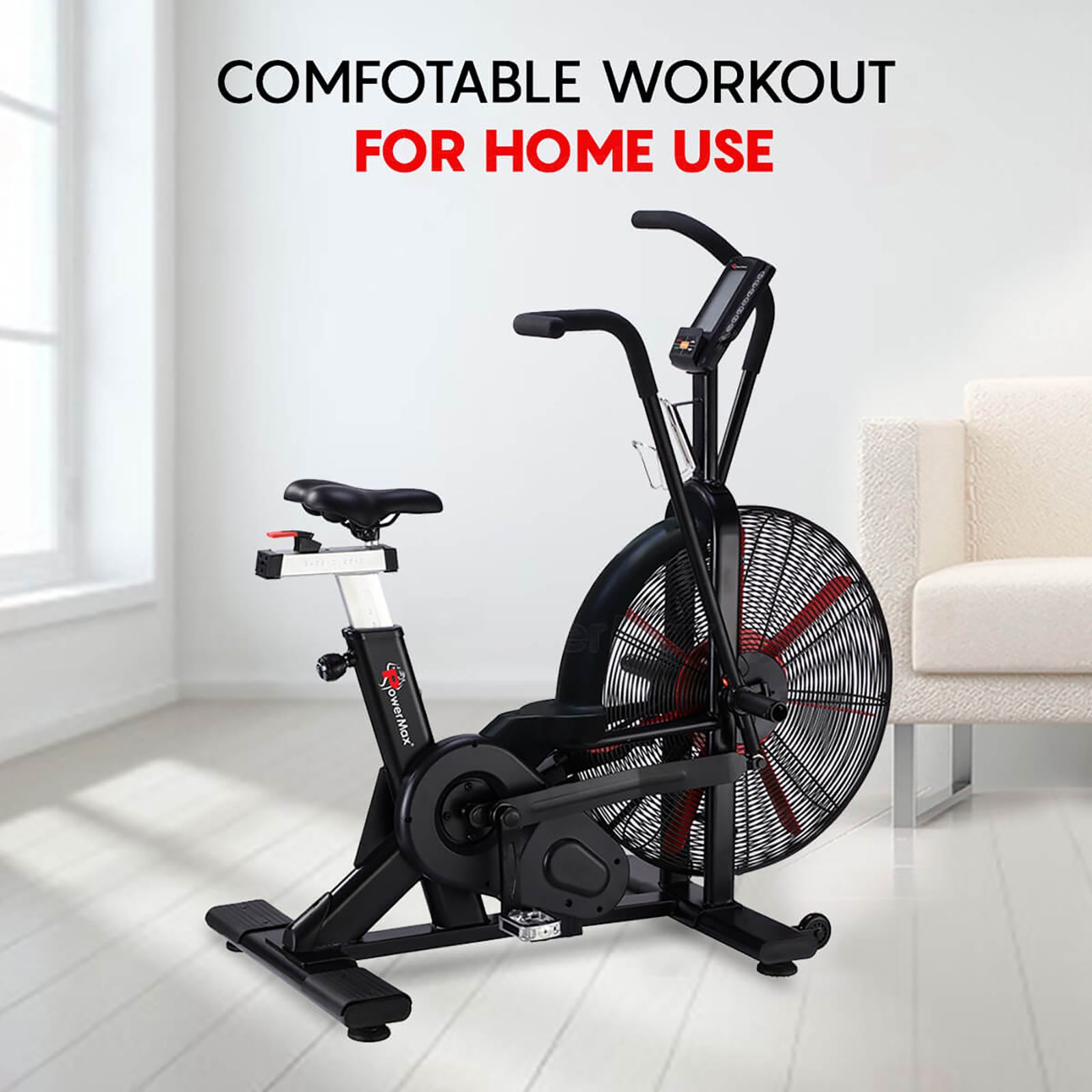 PowerMax Air Bike (Dual transmission system, BA-2500C, Black) PowerMax Air Bike (Dual transmission system, BA-2500C, Black)_7