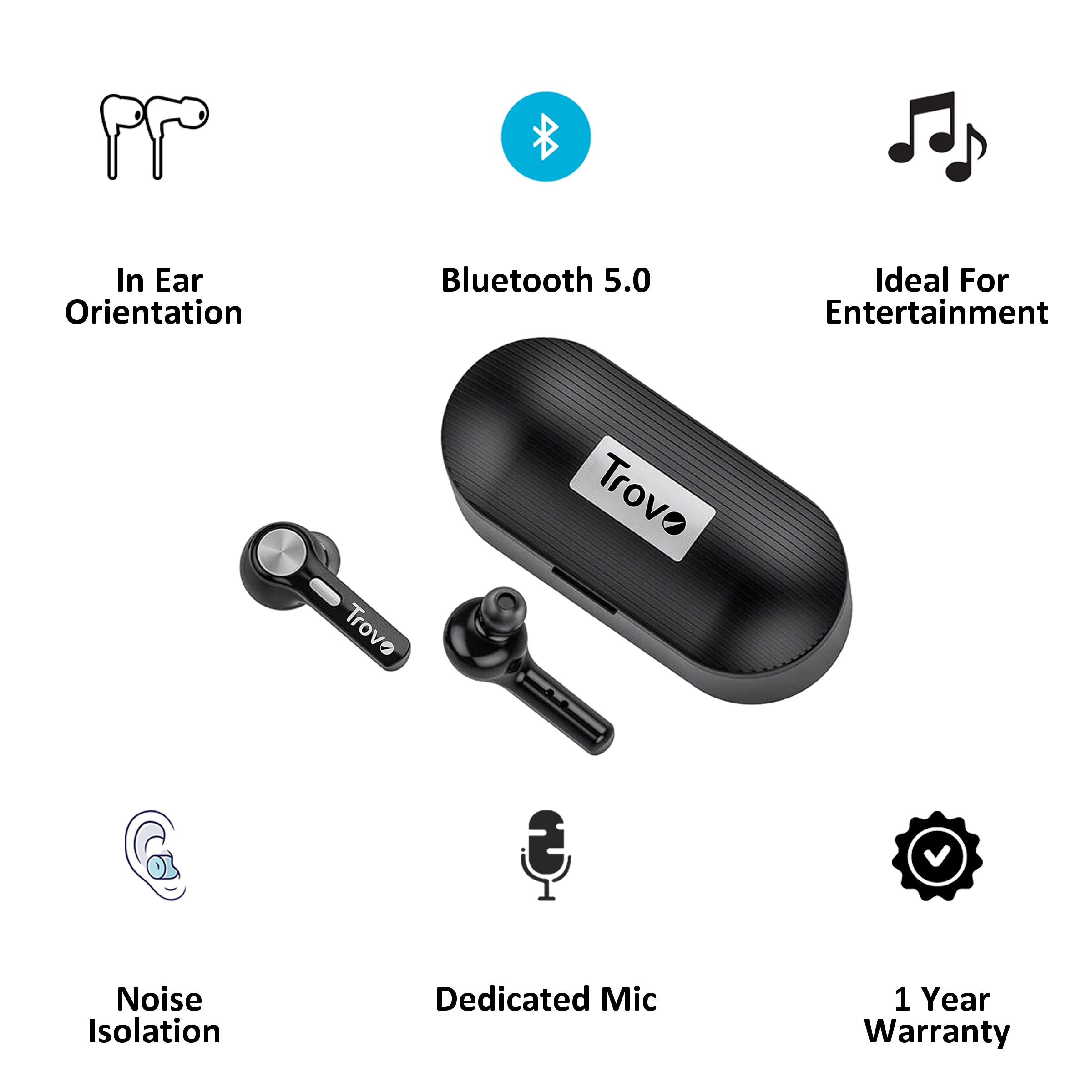 Trovo REP-35 TWS Earbuds with Noise Isolation (Waterproof, Google Assistant Enabled, Black) Trovo REP-35 TWS Earbuds with Noise Isolation (Waterproof, Google Assistant Enabled, Black)_3