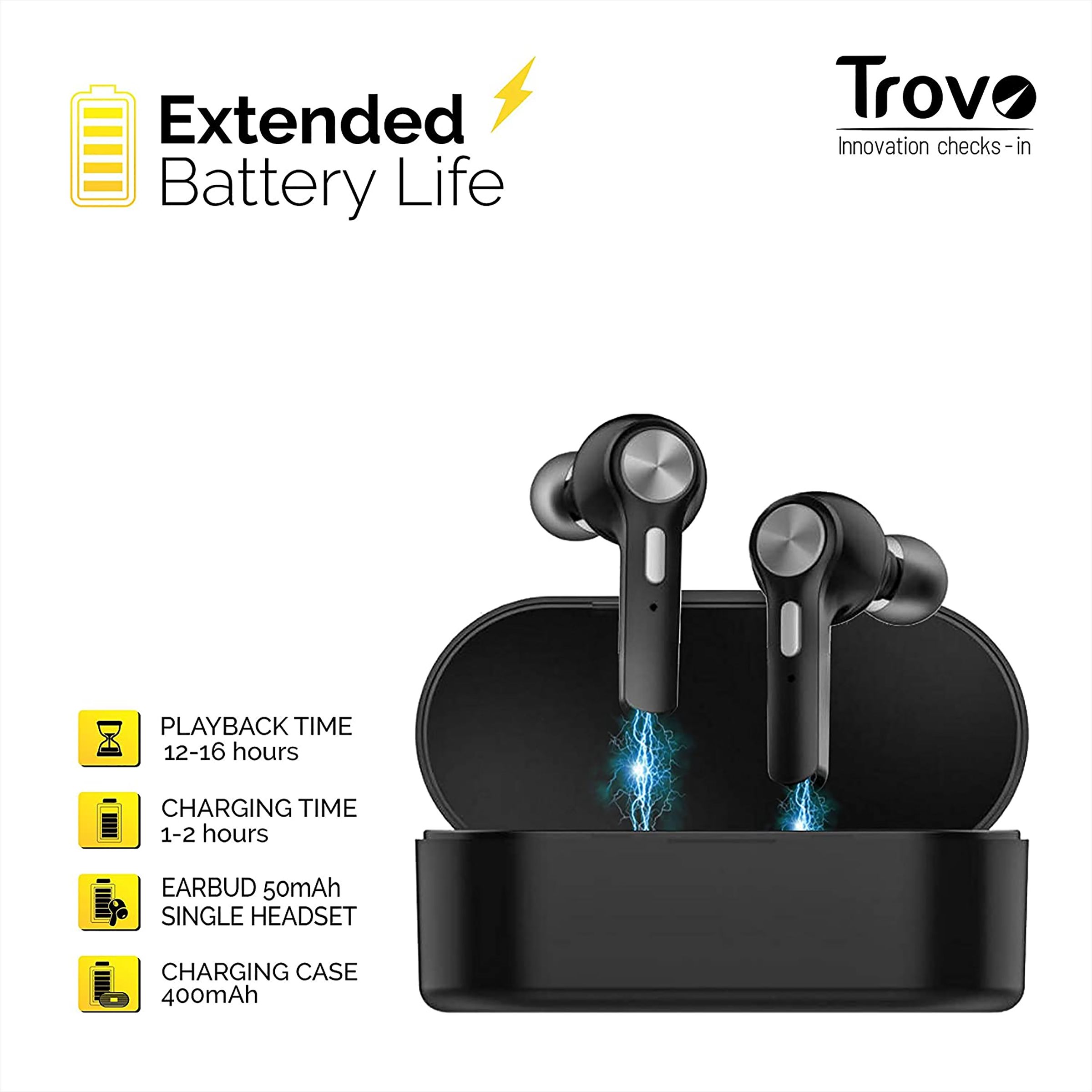 Trovo REP-35 TWS Earbuds with Noise Isolation (Waterproof, Google Assistant Enabled, Black) Trovo REP-35 TWS Earbuds with Noise Isolation (Waterproof, Google Assistant Enabled, Black)_5