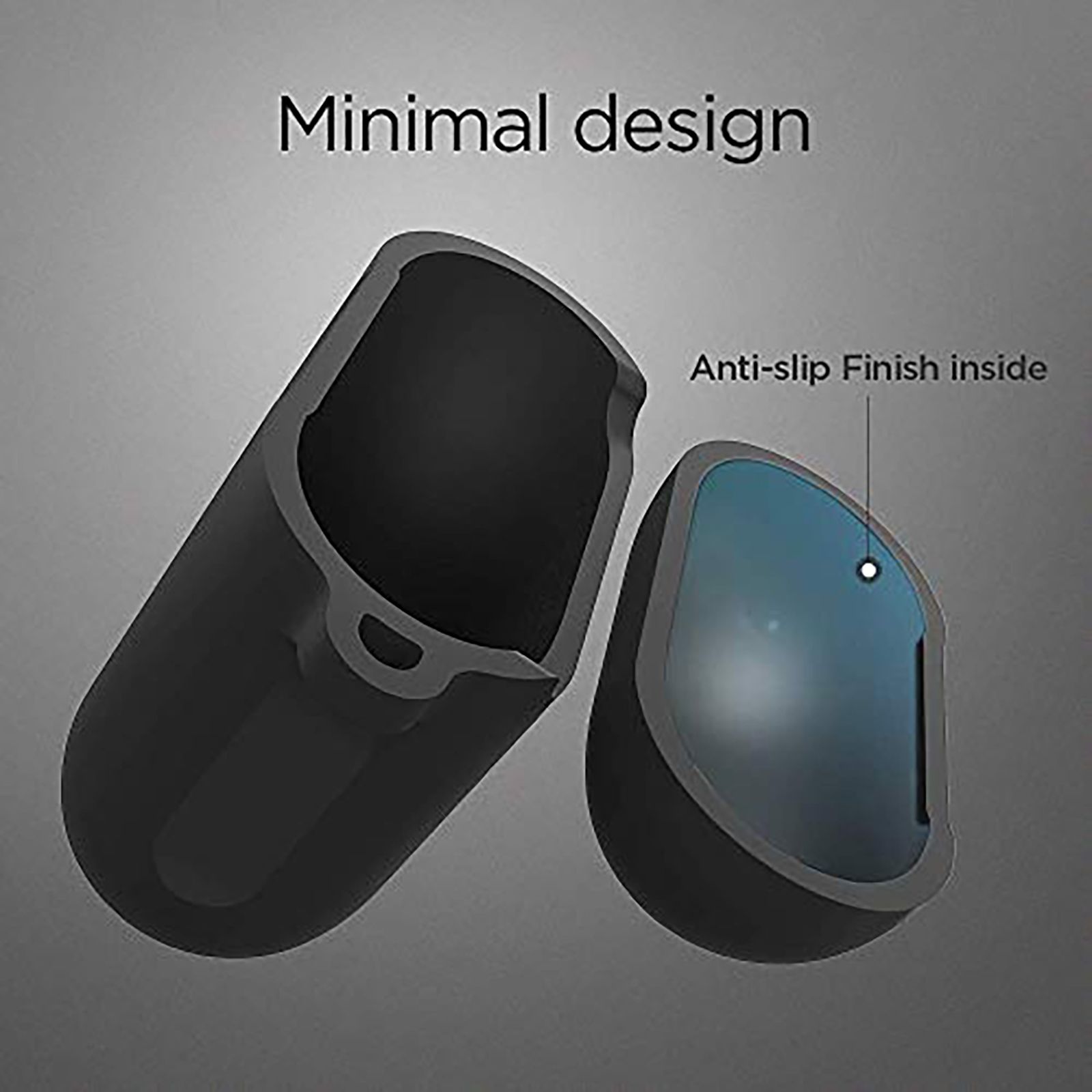 spigen Silicone Fit TPU Full Cover Case For Apple AirPods (Flexible & Shock-Absorbent Layer, 066CS24808, Black) spigen Silicone Fit TPU Full Cover Case For Apple AirPods (Flexible & Shock-Absorbent Layer, 066CS24808, Black)_7
