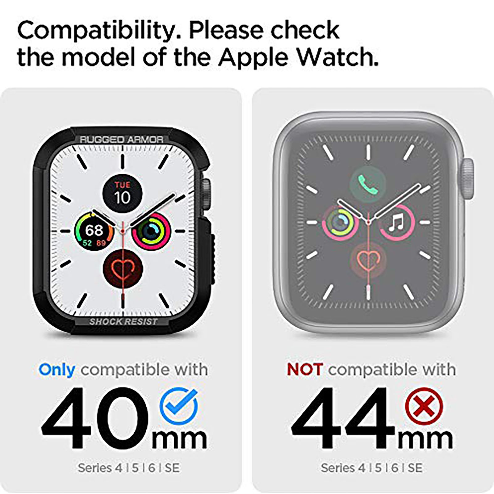 spigen Rugged Armor TPU Case for Apple Watch Series 9, 8, SE2, 7, 6, SE, 5, 4 (41mm / 40mm) (Raised Bezels, Matte Black) spigen Rugged Armor TPU Case for Apple Watch Series 9, 8, SE2, 7, 6, SE, 5, 4 (41mm / 40mm) (Raised Bezels, Matte Black)_14