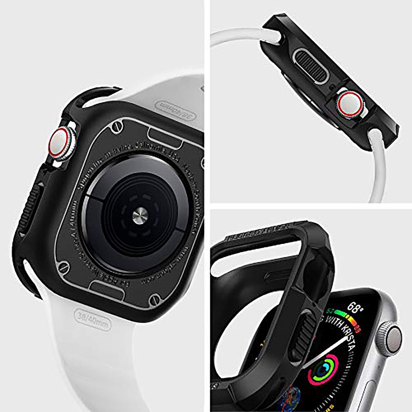 spigen Rugged Armor TPU Case for Apple Watch Series 9, 8, SE2, 7, 6, SE, 5, 4 (41mm / 40mm) (Raised Bezels, Matte Black) spigen Rugged Armor TPU Case for Apple Watch Series 9, 8, SE2, 7, 6, SE, 5, 4 (41mm / 40mm) (Raised Bezels, Matte Black)_16