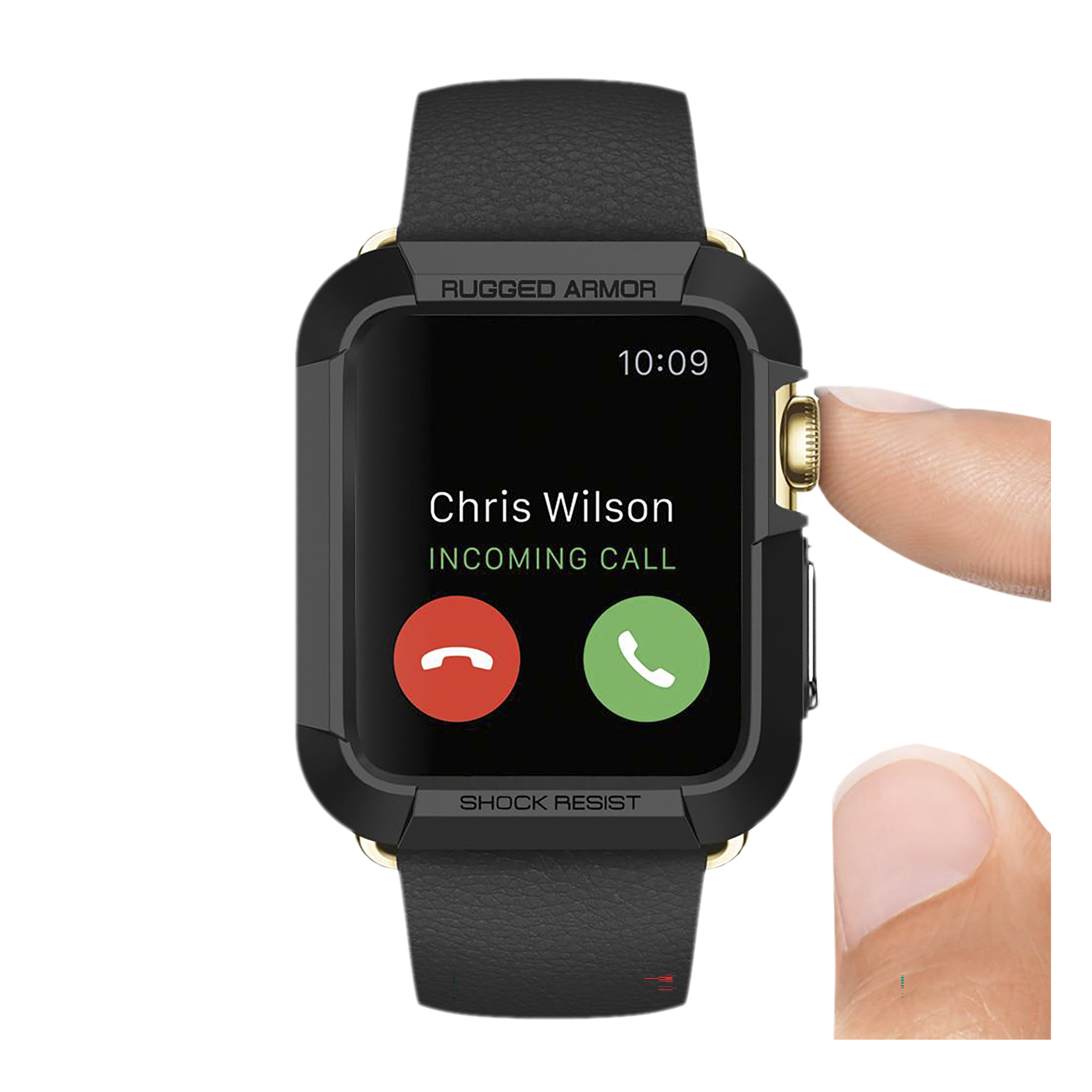 Spigen Rugged Armor TPU Case for Apple Watch Series 3, 2 & 1 (38mm) (Scratches & Bumps Protection, Black)_8