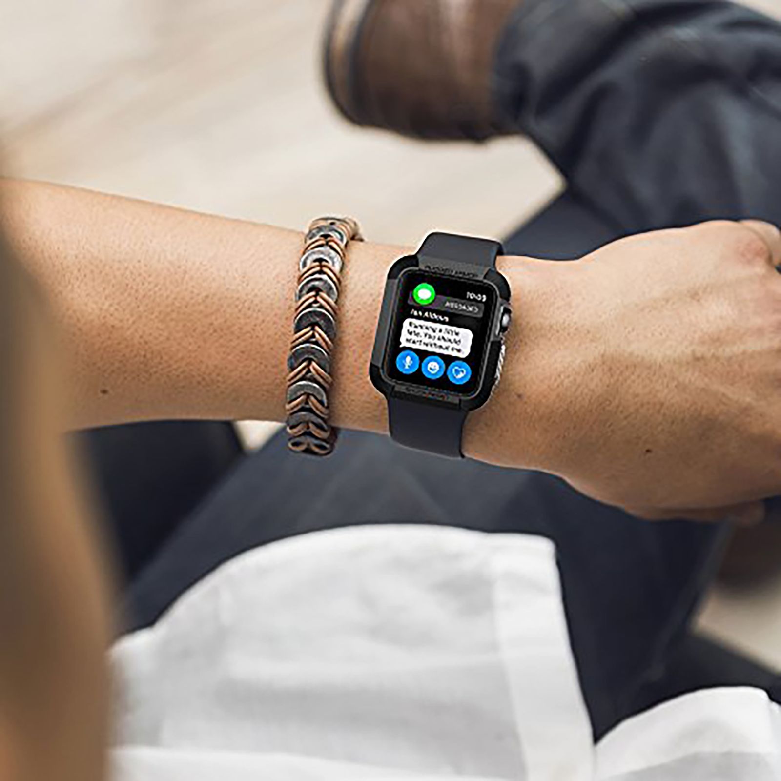 Spigen Rugged Armor TPU Case for Apple Watch Series 3, 2 & 1 (38mm) (Scratches & Bumps Protection, Black)_11