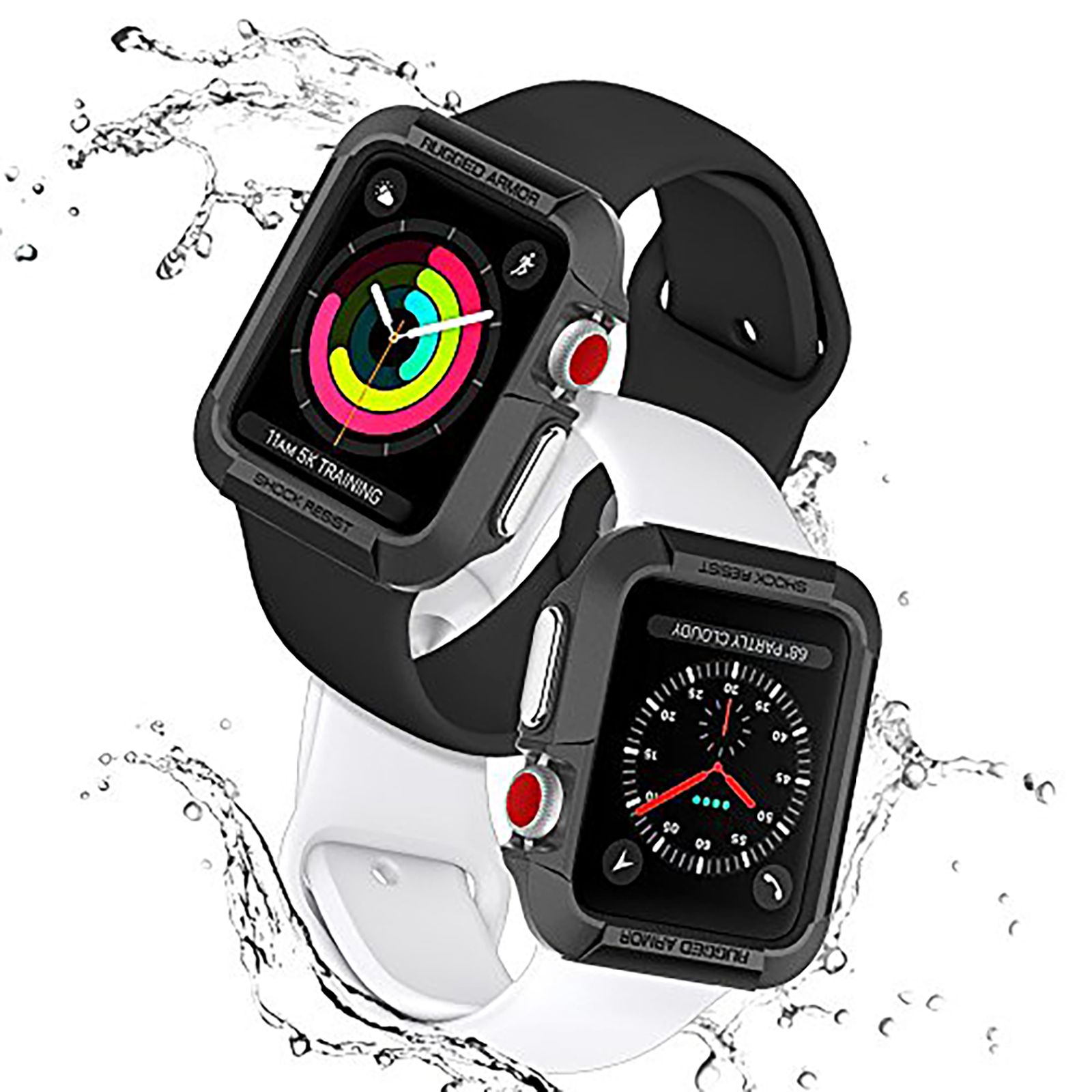Spigen Rugged Armor TPU Case for Apple Watch Series 3, 2 & 1 (38mm) (Scratches & Bumps Protection, Black)_14