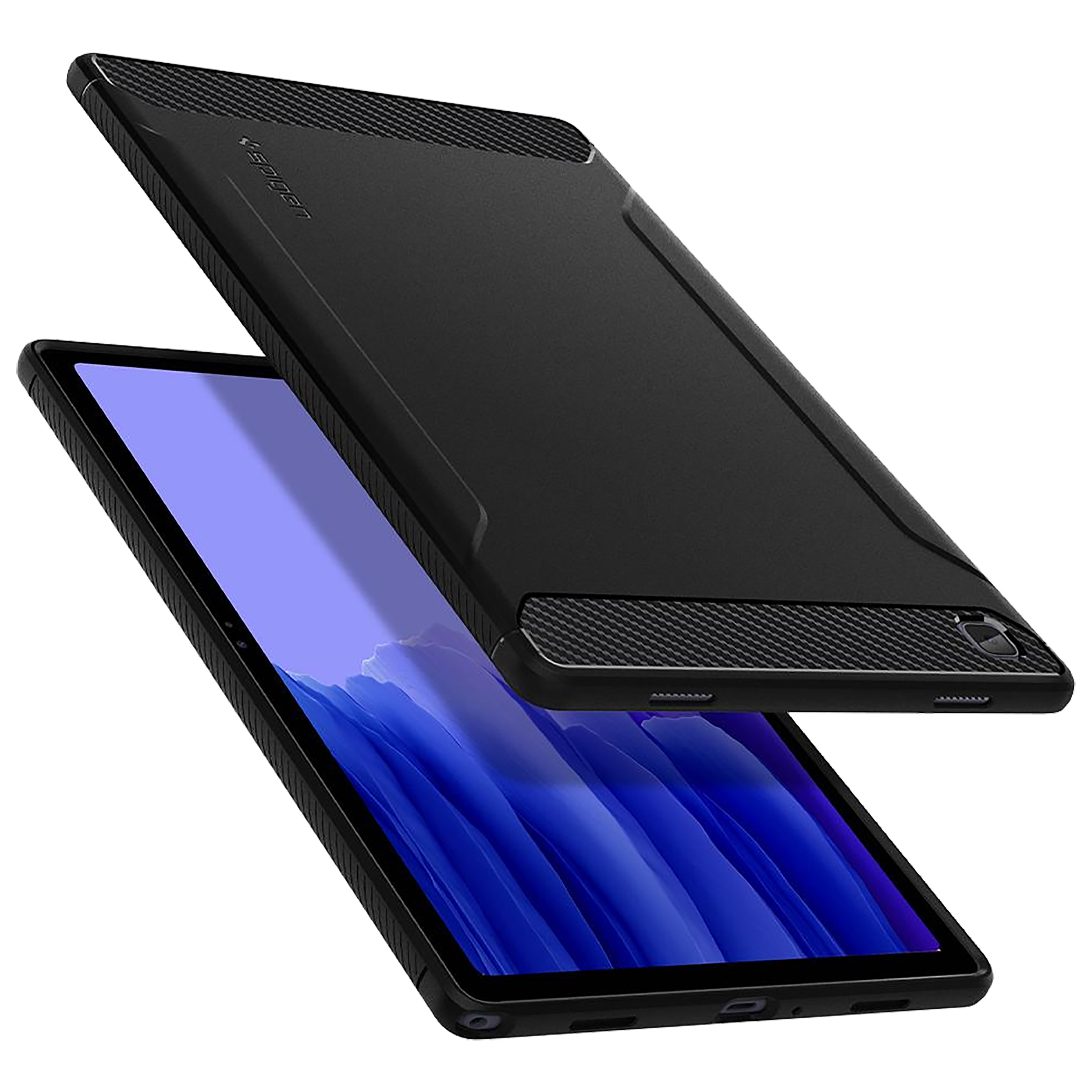 spigen Rugged Armor TPU Back Cover for SAMSUNG Galaxy Tab A7 (Wireless Charging Compatible, Matte Black)_11
