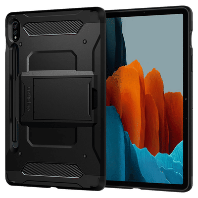spigen Tough Armor Pro Polycarbonate Back Cover for SAMSUNG Galaxy Tab S8, Tab S7 (Raised bezels, Gunmetal)