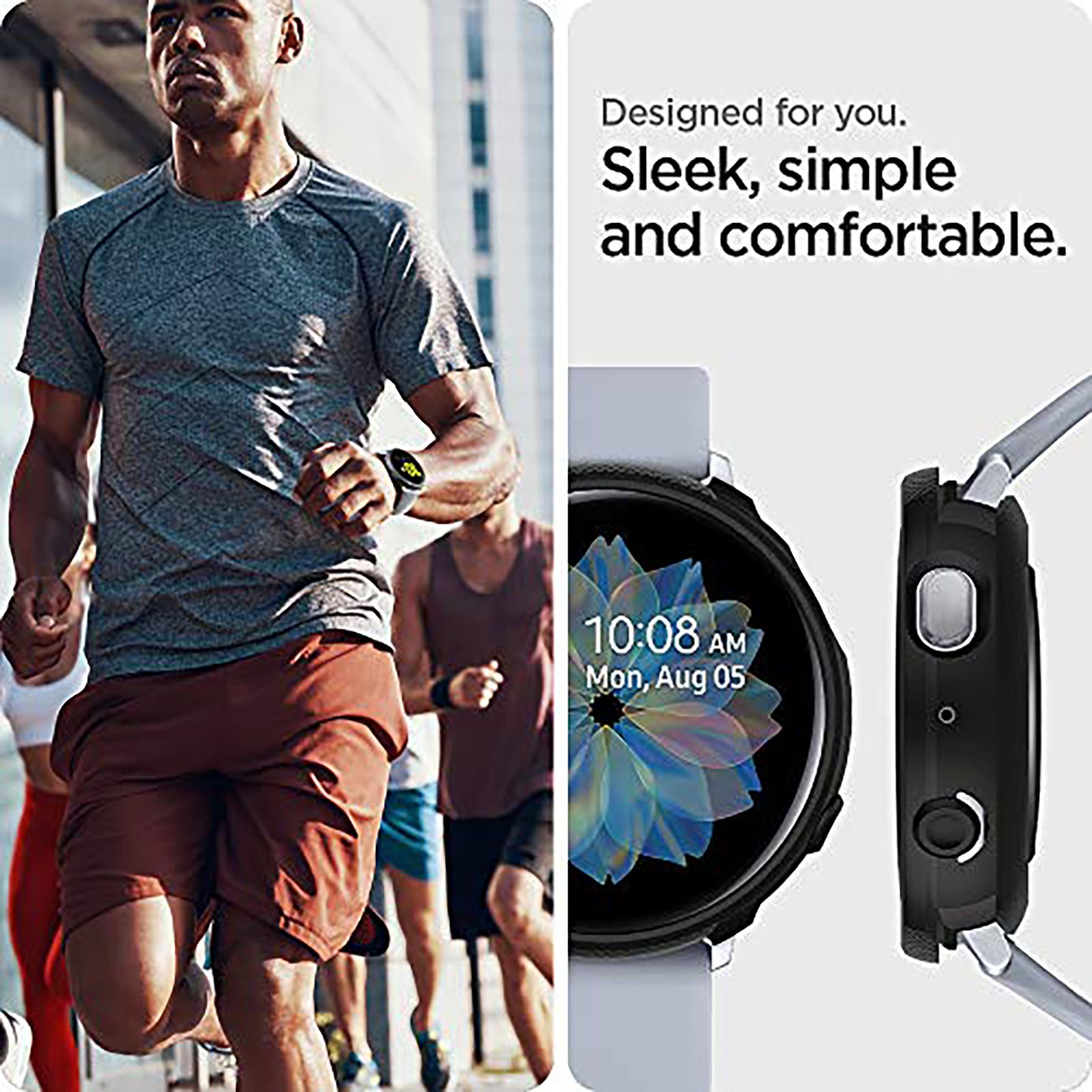 Spigen Liquid Air TPU Case for SAMSUNG Galaxy Watch Active 2 (44mm) (Shock-Absorbent Layer, Matte Black)_9