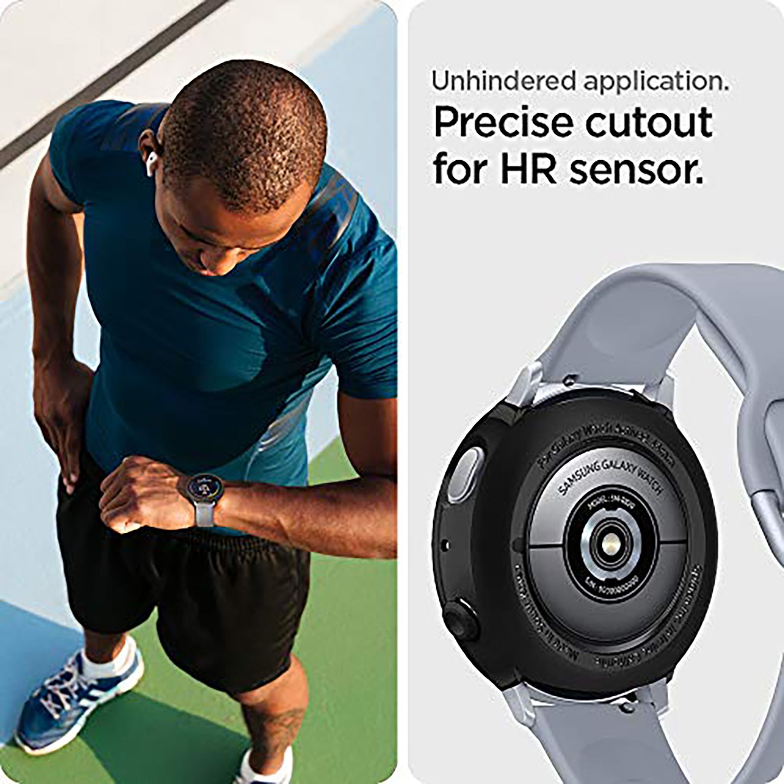 Spigen Liquid Air TPU Case for SAMSUNG Galaxy Watch Active 2 (44mm) (Shock-Absorbent Layer, Matte Black)_11