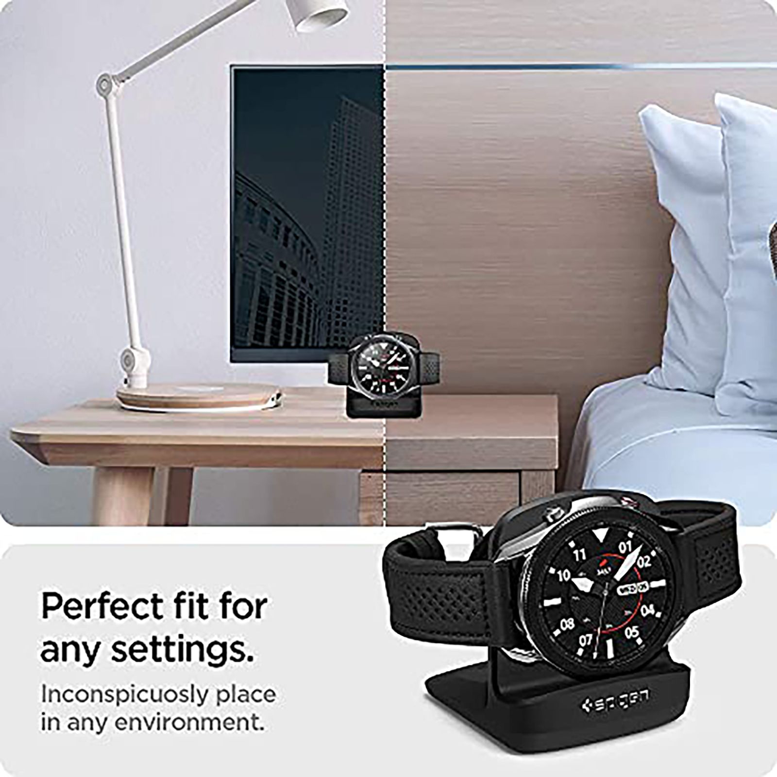 spigen S352 Night Stand Dock For Samsung All Galaxy Watch Series (AMP01859, Black) spigen S352 Night Stand Dock For Samsung All Galaxy Watch Series (AMP01859, Black)_4