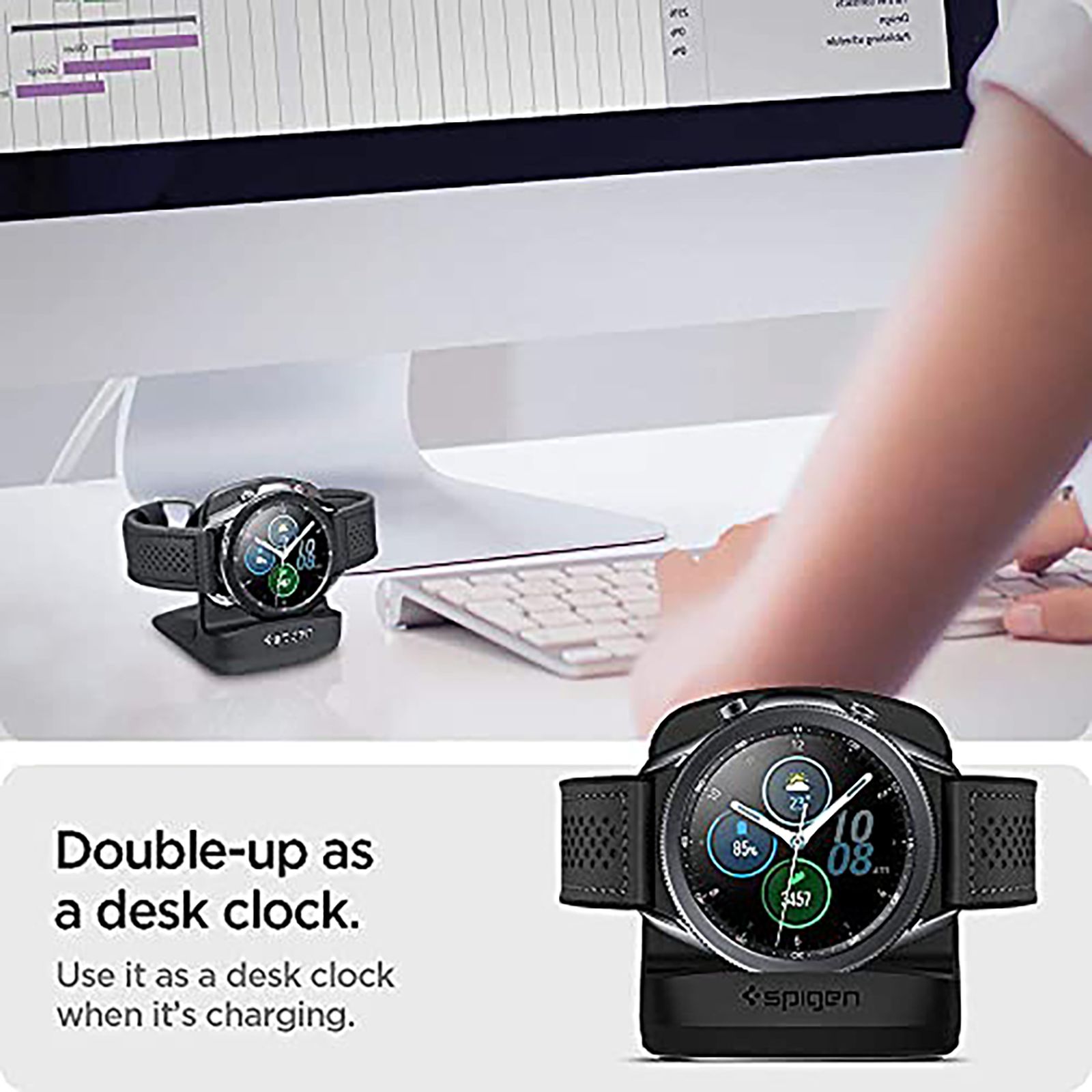 spigen S352 Night Stand Dock For Samsung All Galaxy Watch Series (AMP01859, Black) spigen S352 Night Stand Dock For Samsung All Galaxy Watch Series (AMP01859, Black)_8