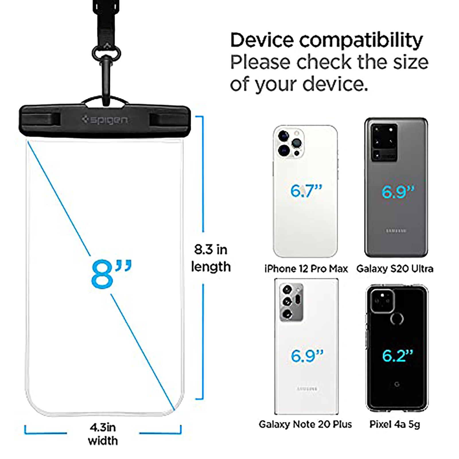 spigen TPU Full Cover Case For Universal Mobiles (IPX8 Certified Waterproof, Crystal Clear) spigen TPU Full Cover Case For Universal Mobiles (IPX8 Certified Waterproof, Crystal Clear)_10